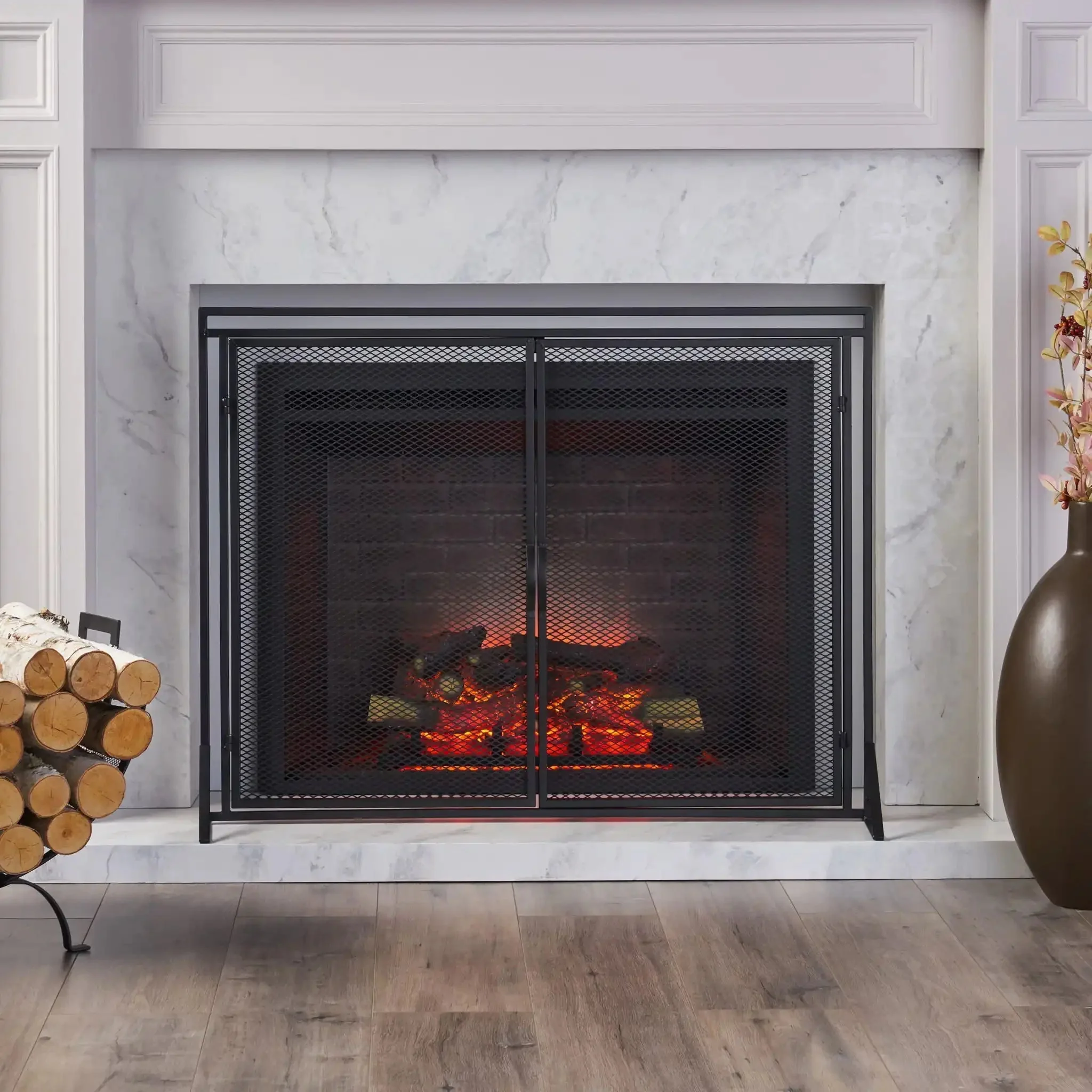 Samantha - Iron Fireplace Screen 2 Door Design - Image 4
