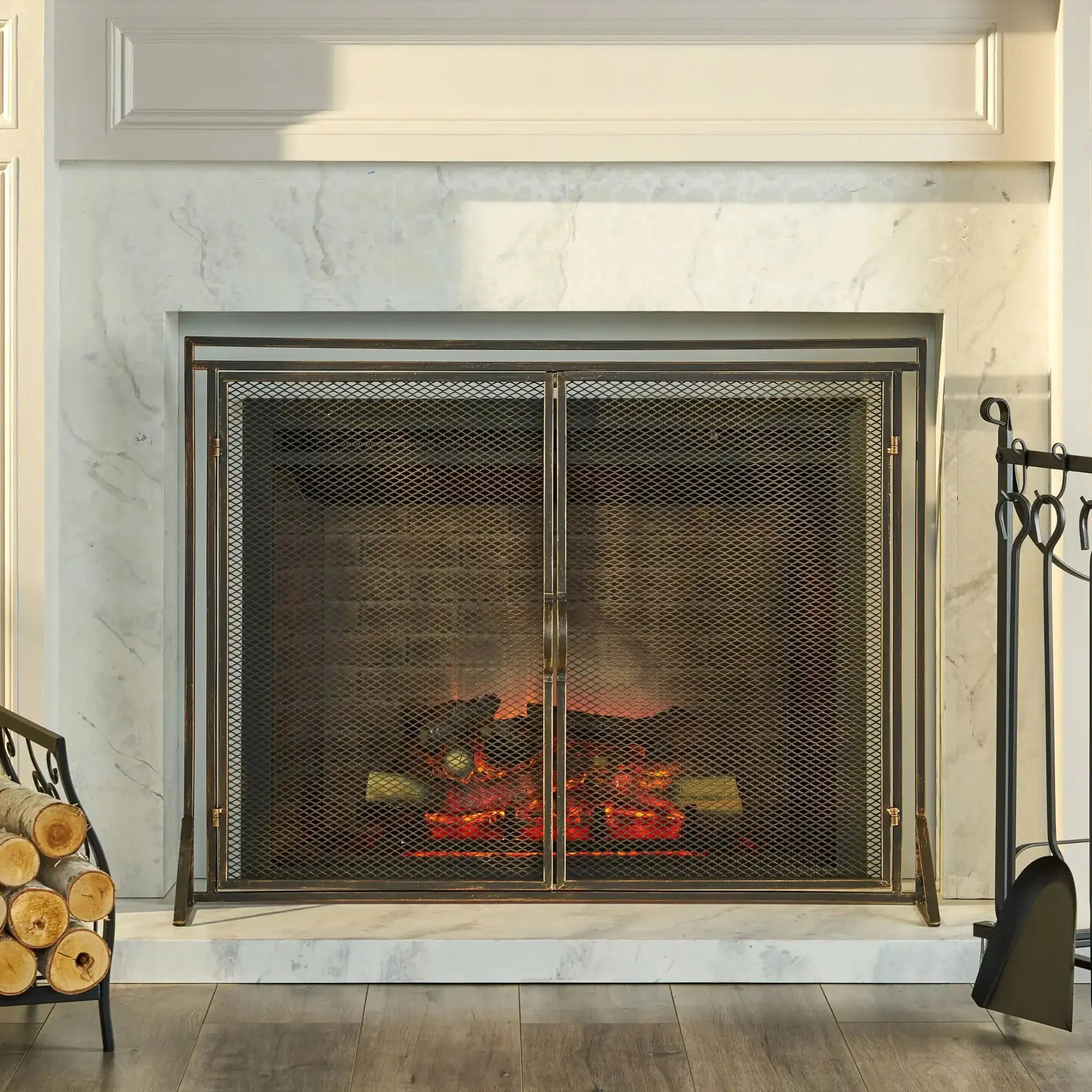 Samantha - Iron Fireplace Screen 2 Door Design - Image 5