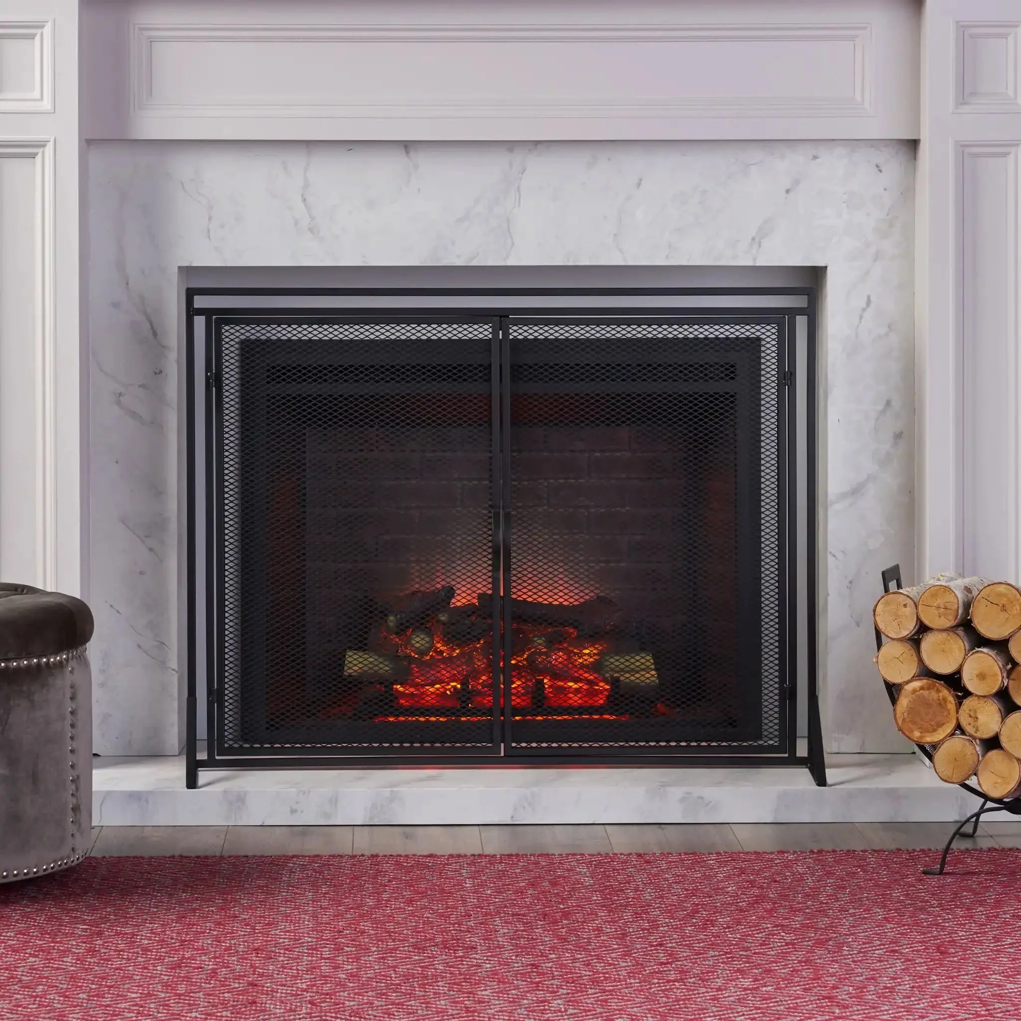 Samantha - Iron Fireplace Screen 2 Door Design - Image 6
