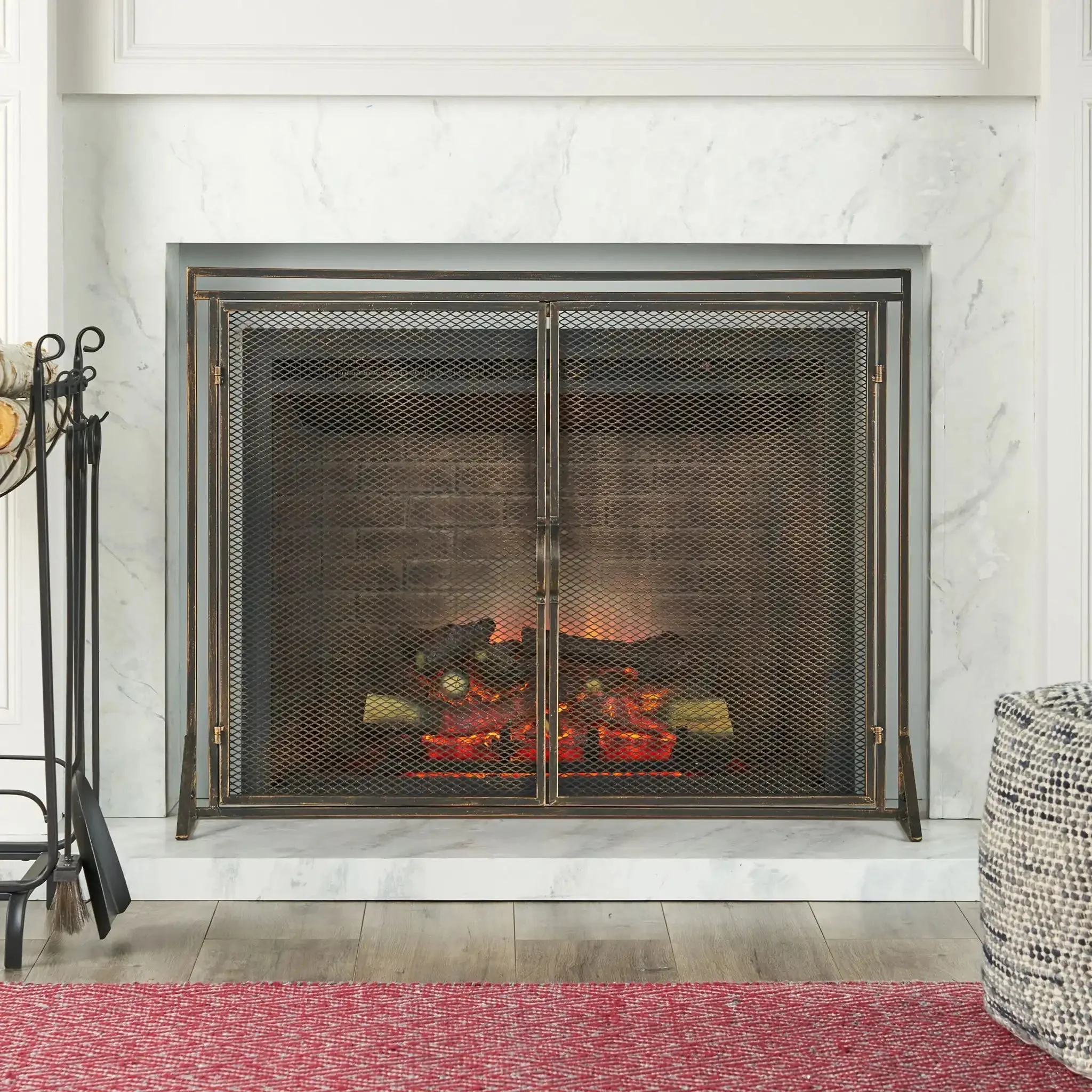 Samantha - Iron Fireplace Screen 2 Door Design - Image 8