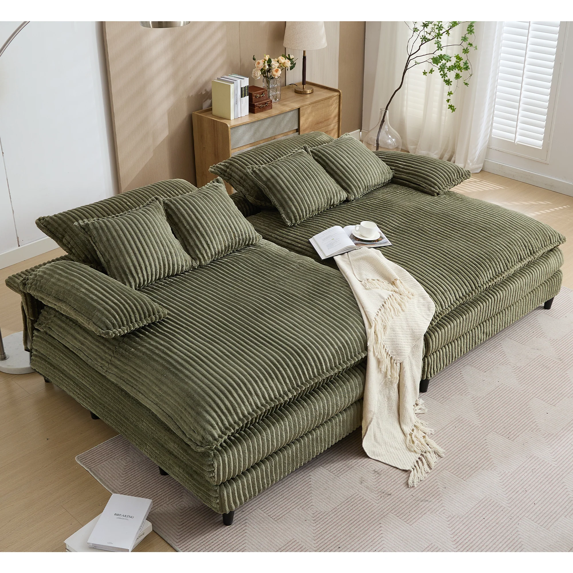 San Jose Four-Position Corduroy Chaise Lounge - Image 14