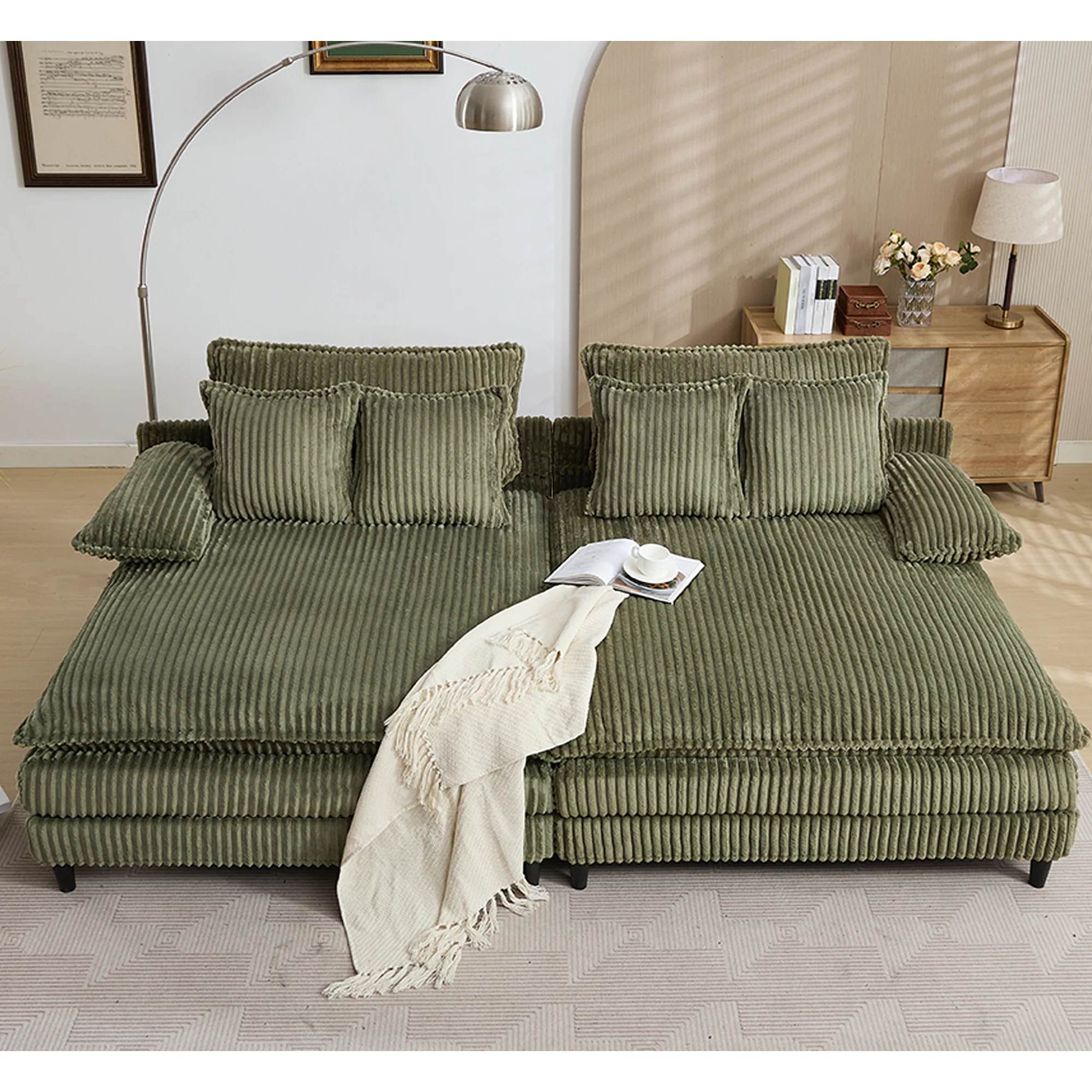 San Jose Four-Position Corduroy Chaise Lounge - Image 2