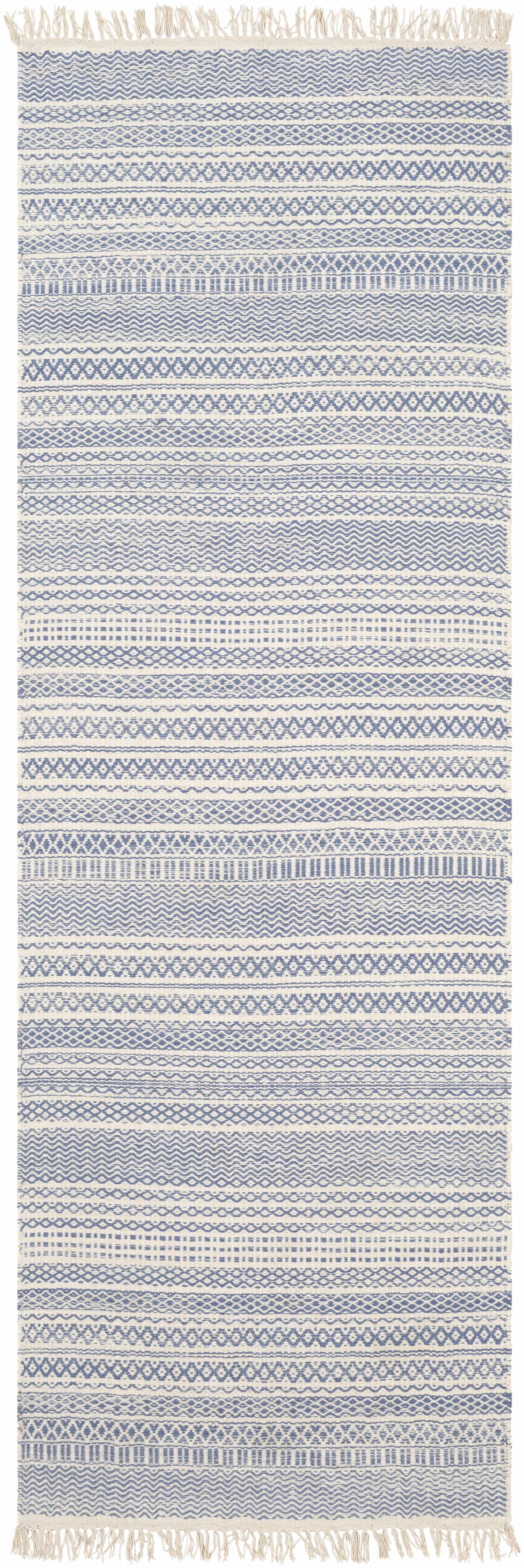Sanc Blue/Cream Flatweave Wool Rug - Clearance - Image 4