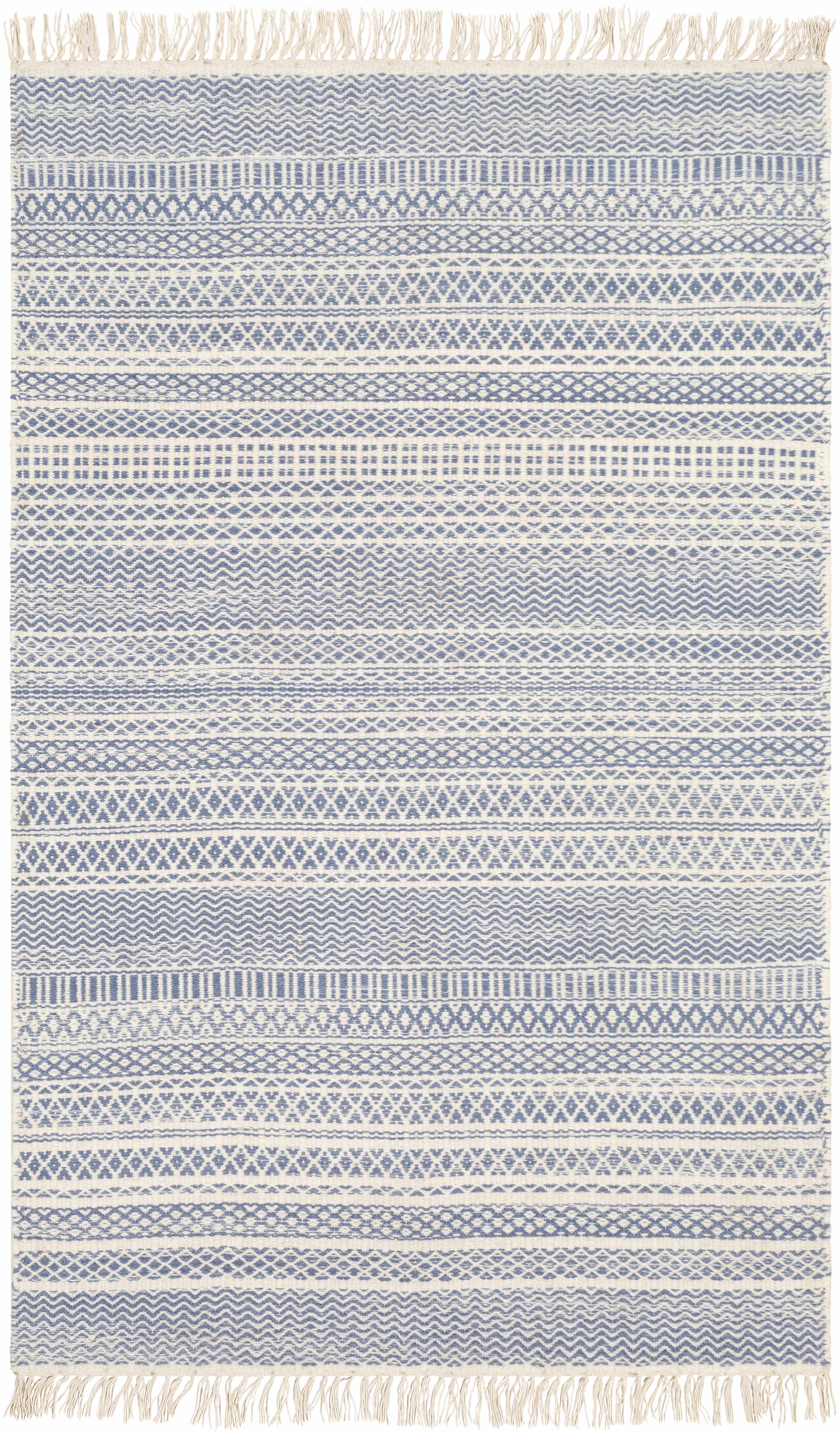 Sanc Blue/Cream Flatweave Wool Rug - Clearance - Image 5