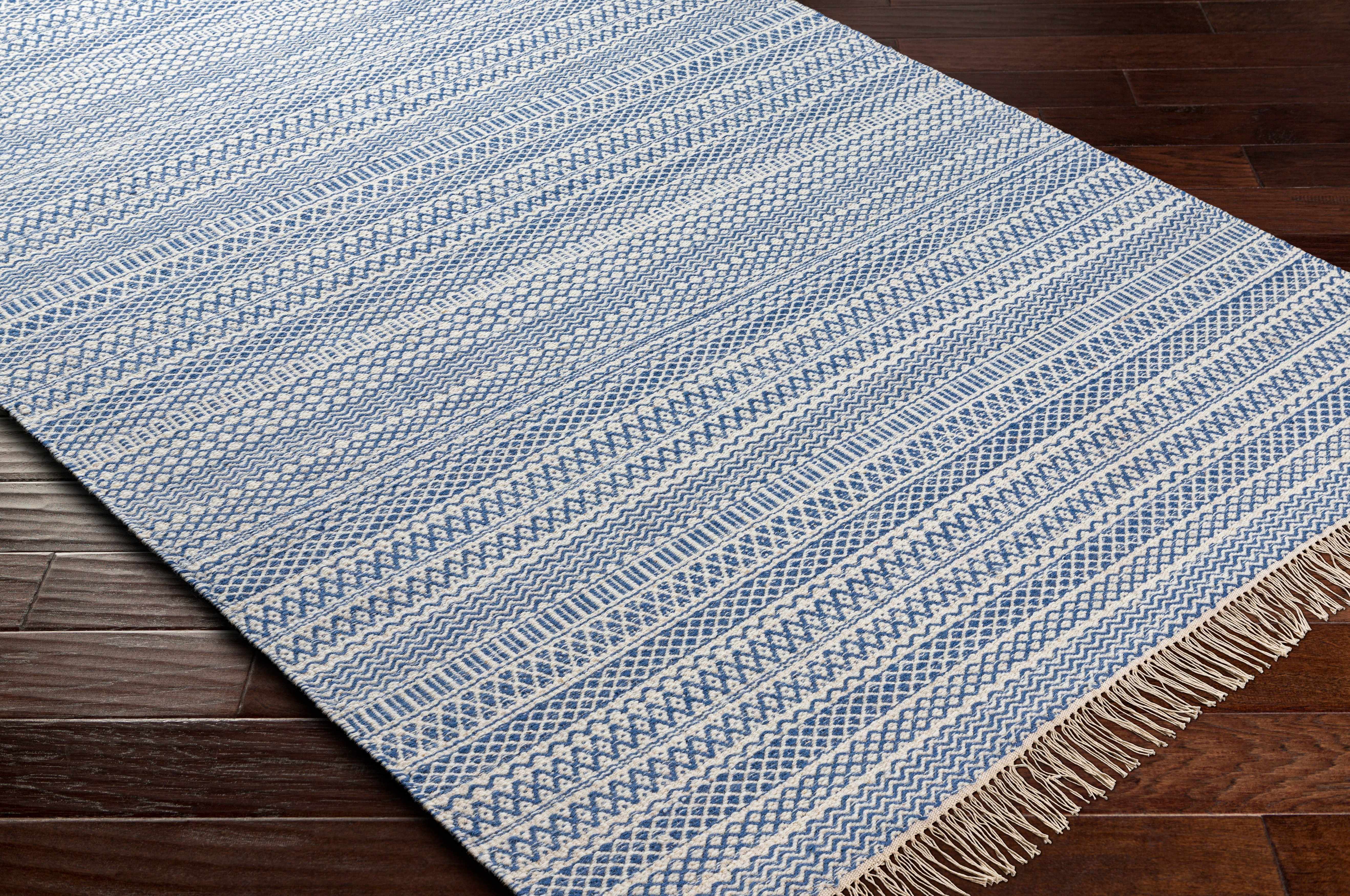 Sanc Blue/Cream Flatweave Wool Rug - Clearance - Image 7