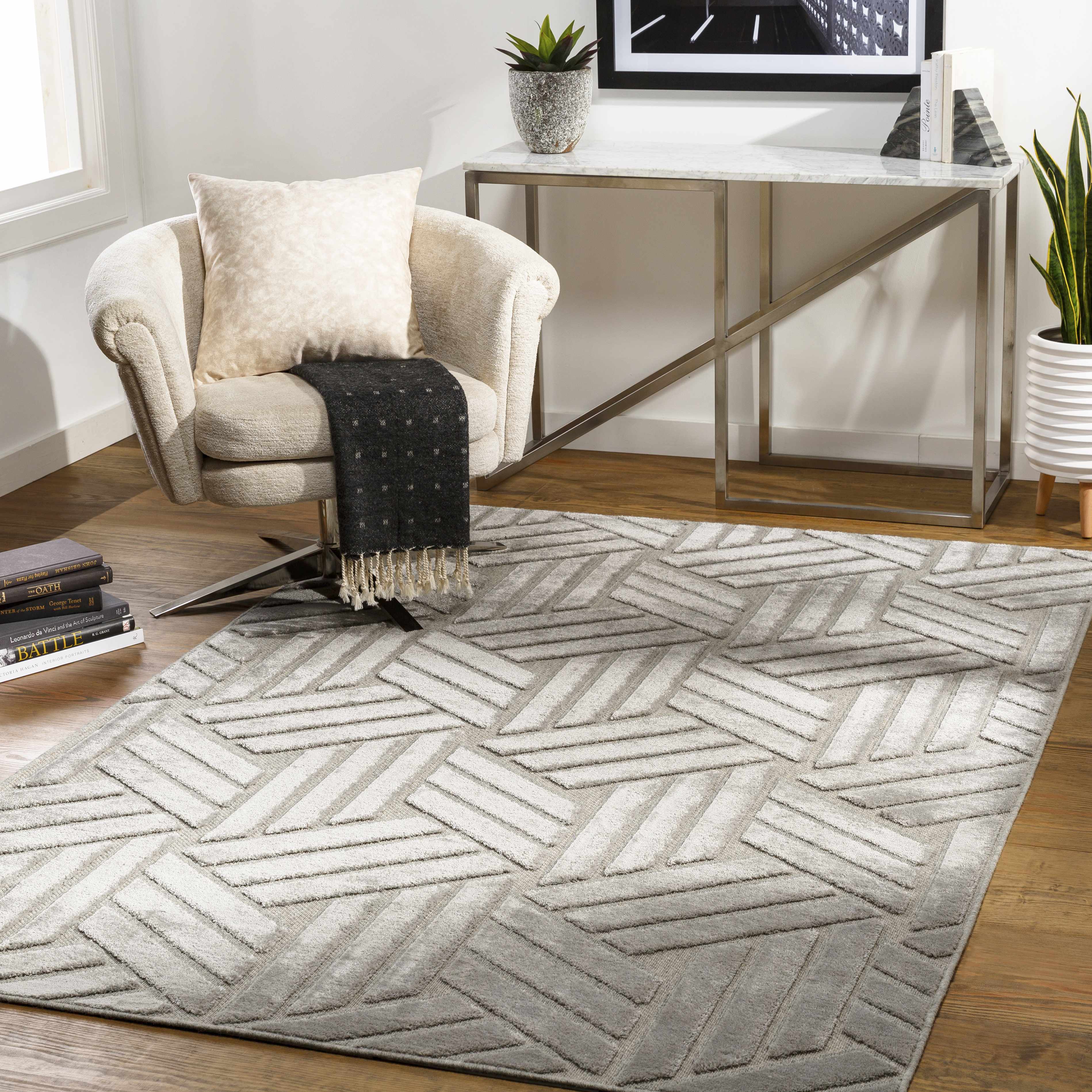 Sancaktepe Premium Wool & Viscose Area Rug - Clearance - Image 2