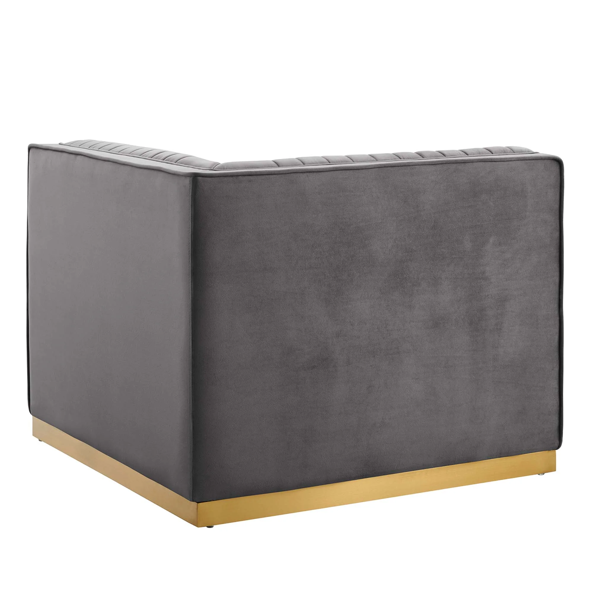 Sanguine Channel Tufted Performance Velvet Modular Sectional Sofa Right Corner Chair - Image 4