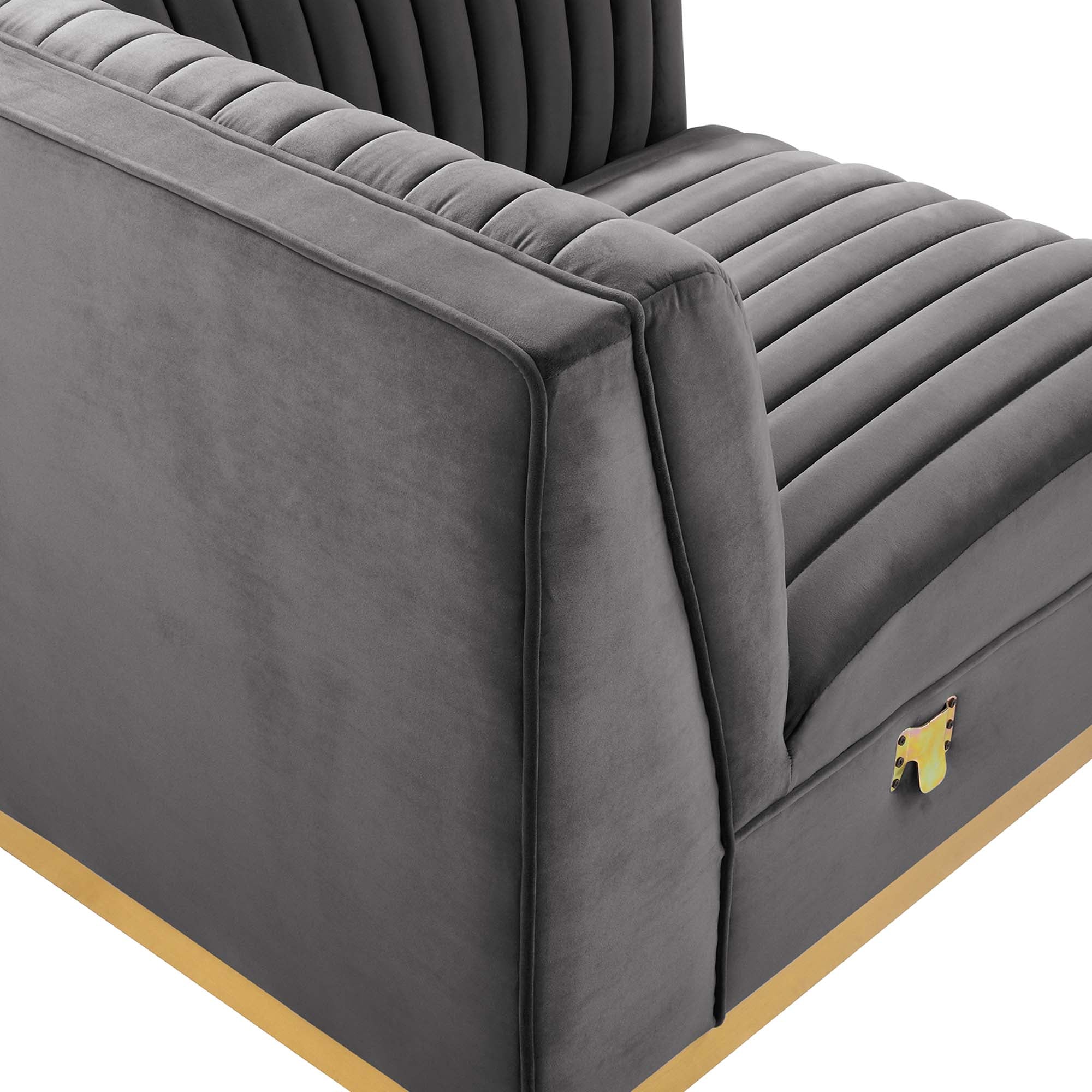 Sanguine Channel Tufted Performance Velvet Modular Sectional Sofa Right Corner Chair - Image 6