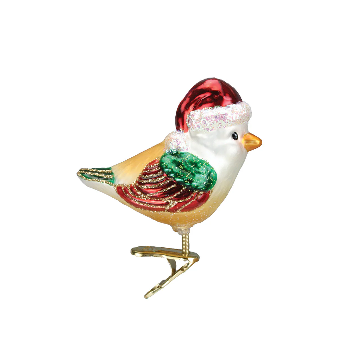 Santa Bird Ornament with Santa Hat 2.5 x 2.5 x 1.75 Inches - Image 3