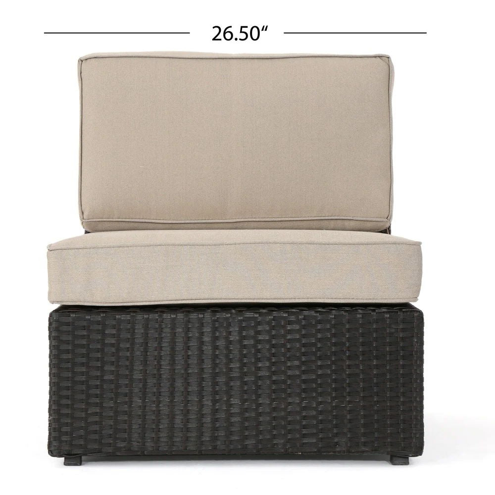Santa Cruz - 8 Piece Outdoor Sectional Set - Dark Brown - Image 3