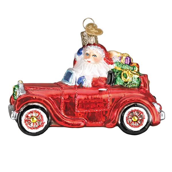 Santa In Antique Car Ornament - Image 3