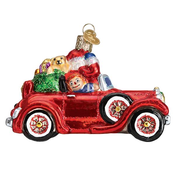 Santa In Antique Car Ornament - Image 4