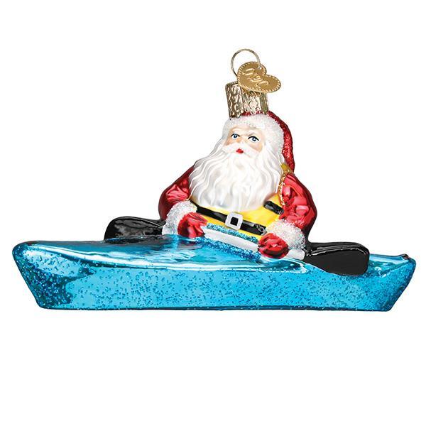 Santa In Kayak Ornament by Old World Christmas - Image 5