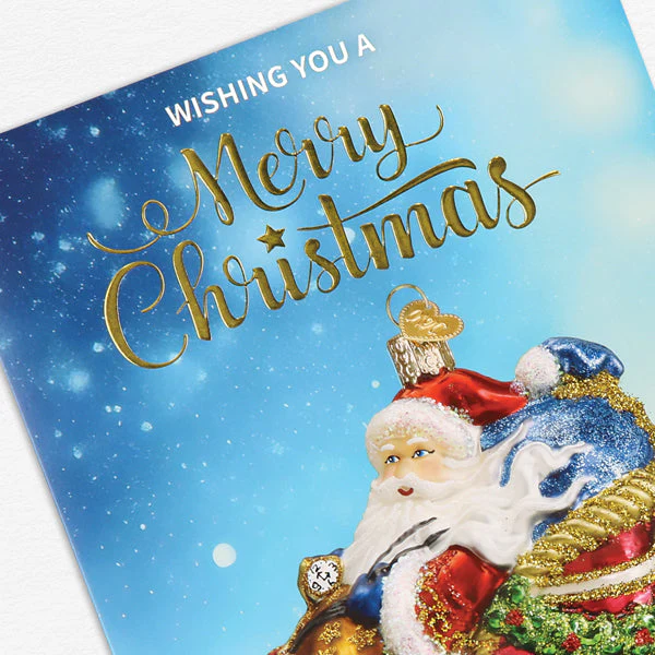 Santa In Sleigh Christmas Card - Image 4