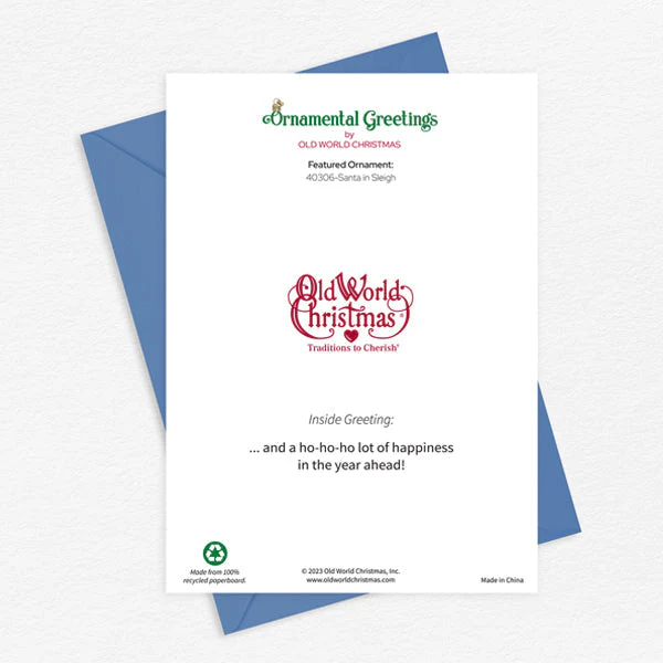 Santa In Sleigh Christmas Card - Image 5