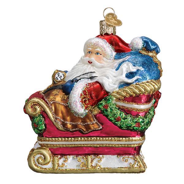 Santa In Sleigh Christmas Ornament by Old World Christmas - Image 3