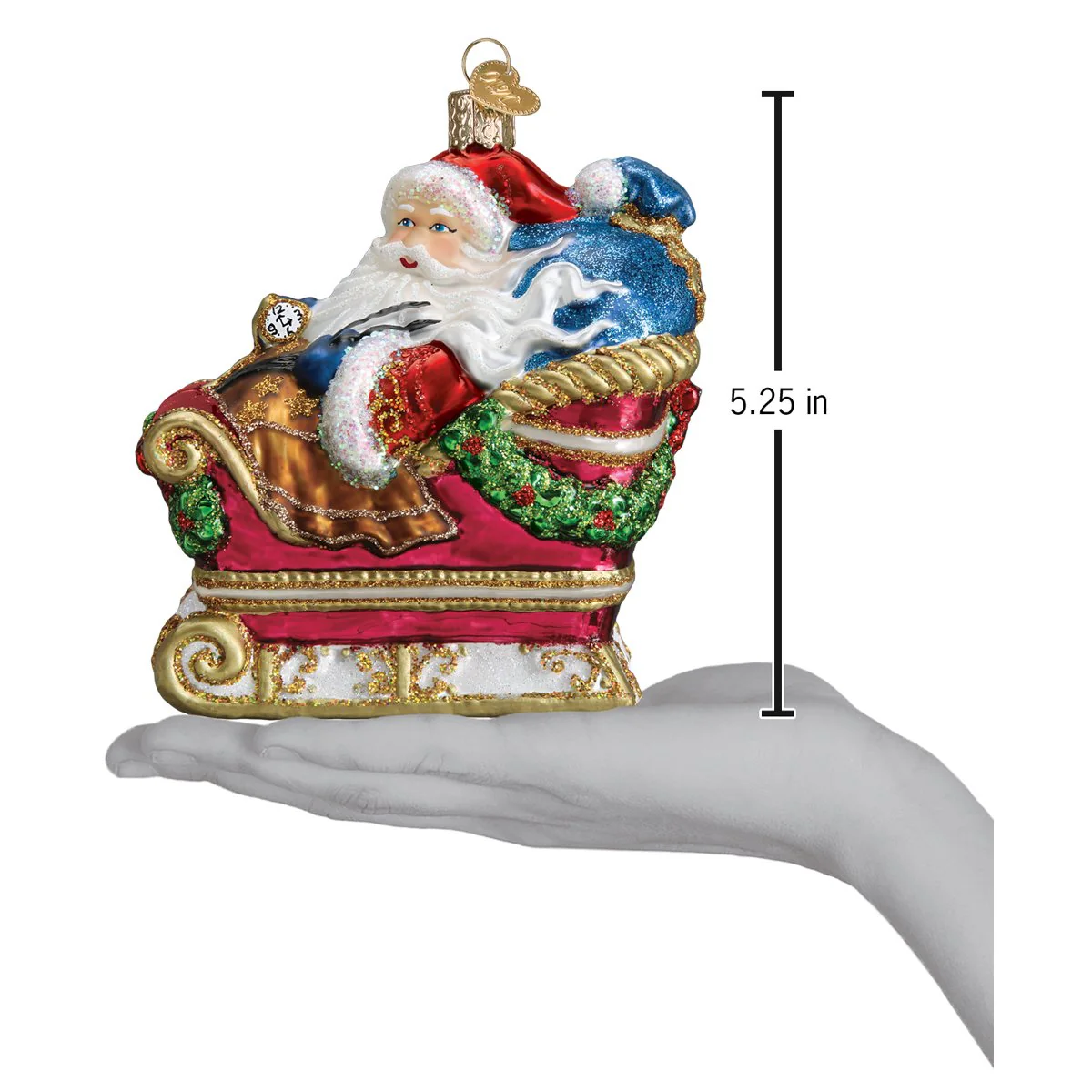 Santa In Sleigh Christmas Ornament by Old World Christmas - Image 6