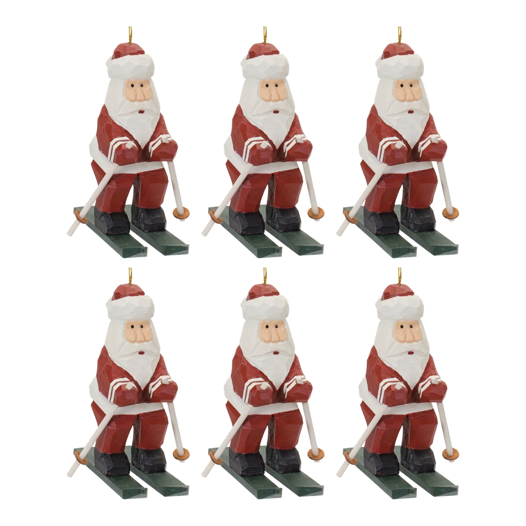 Santa on Skis Ornament (Set of 6) - Image 2
