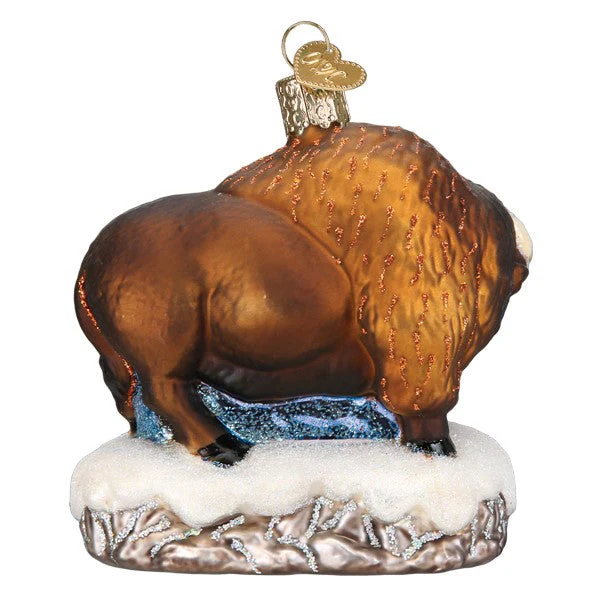 Santa With Bison Glass Ornament by Old World Christmas - Image 4
