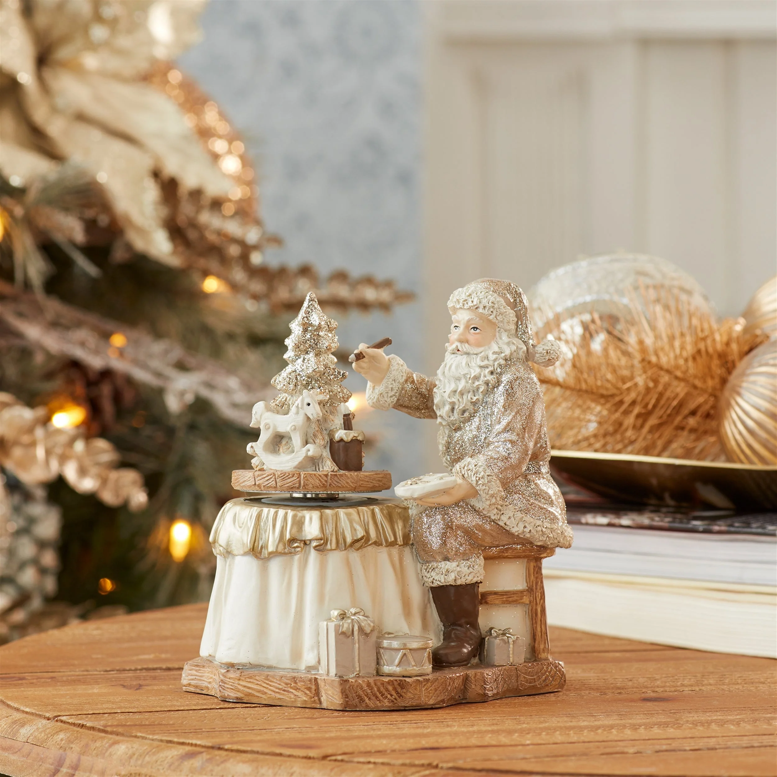Santa with Spinning Christmas Tree (Set of 2) - Image 2