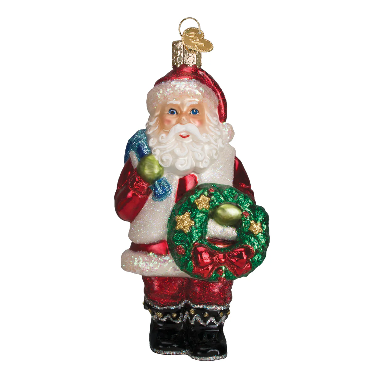 Santa With Wreath Ornament - Image 3