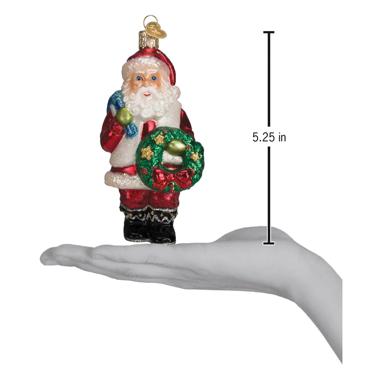 Santa With Wreath Ornament - Image 4