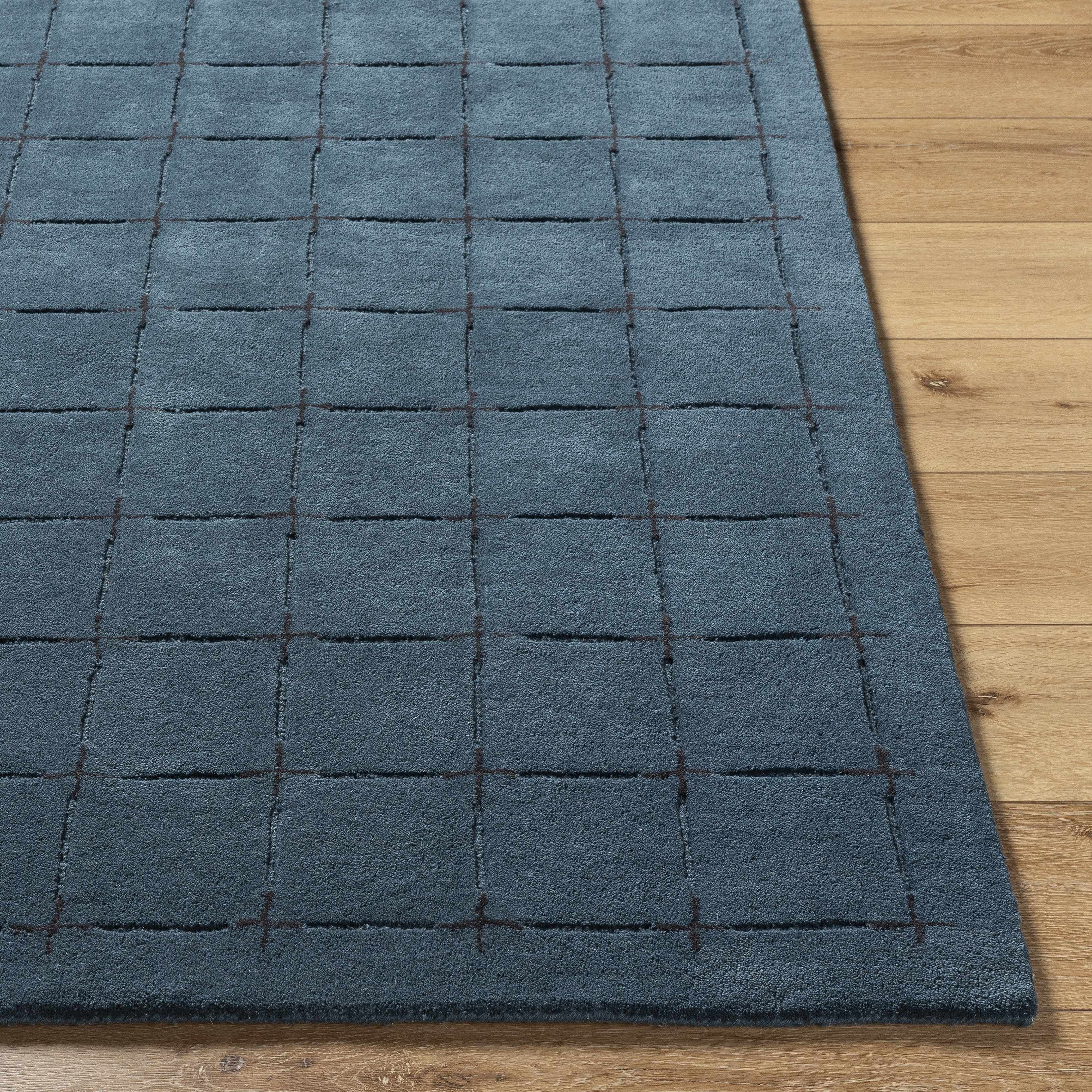Sanvi Navy Wool Area Rug - Image 4