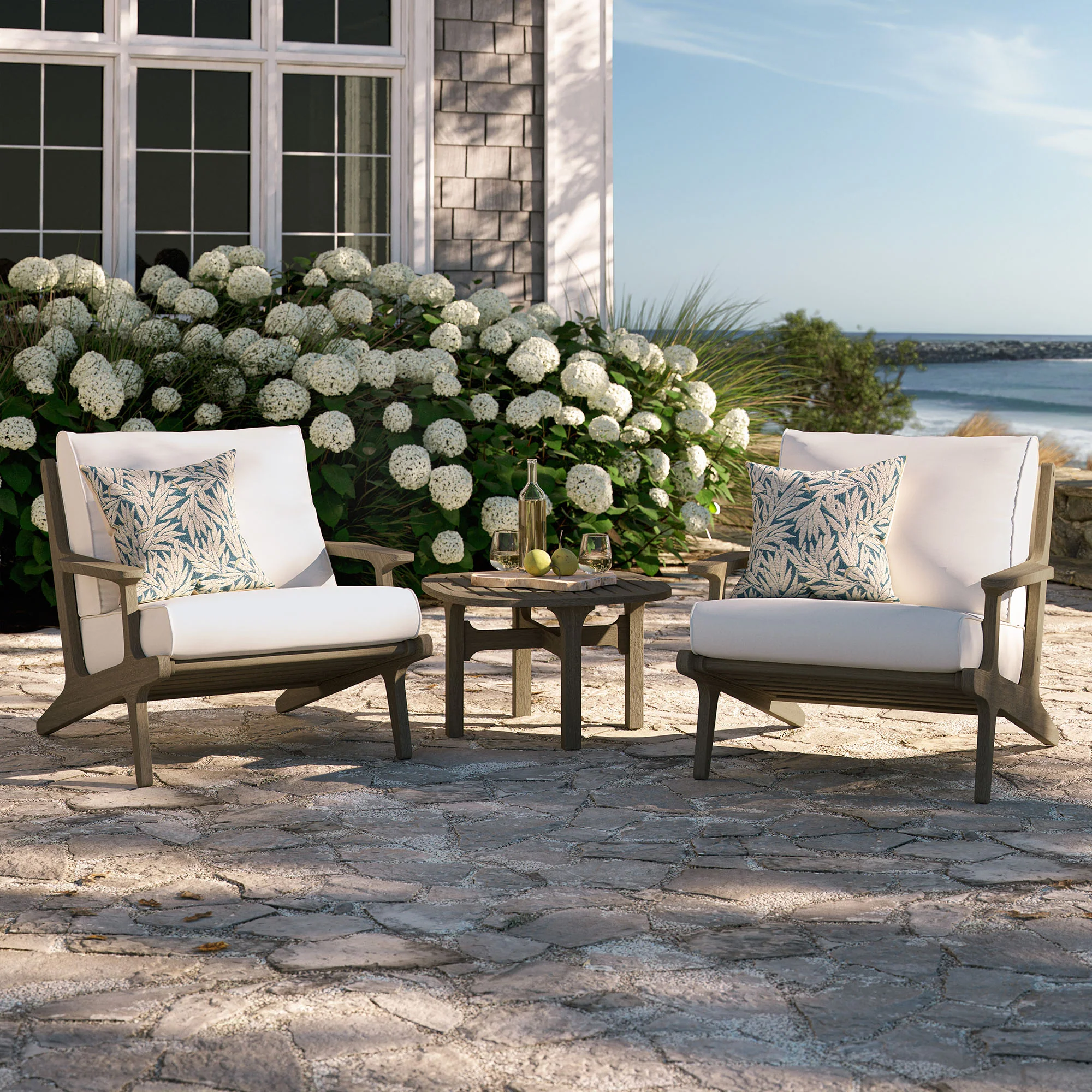 Saratoga 3-Piece Outdoor Patio Teak Wood Furniture Set - Image 6