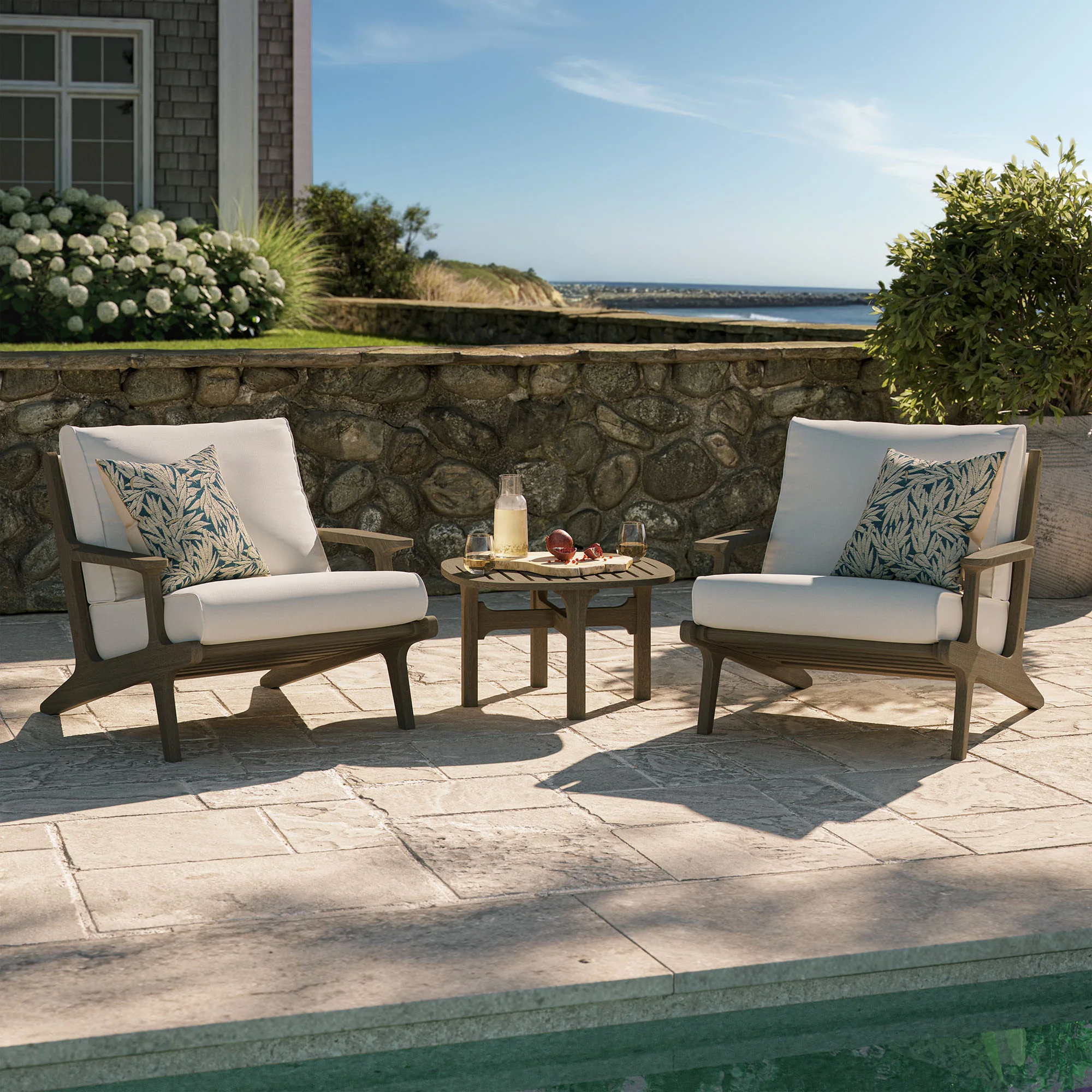 Saratoga 3-Piece Outdoor Patio Teak Wood Furniture Set - Image 7