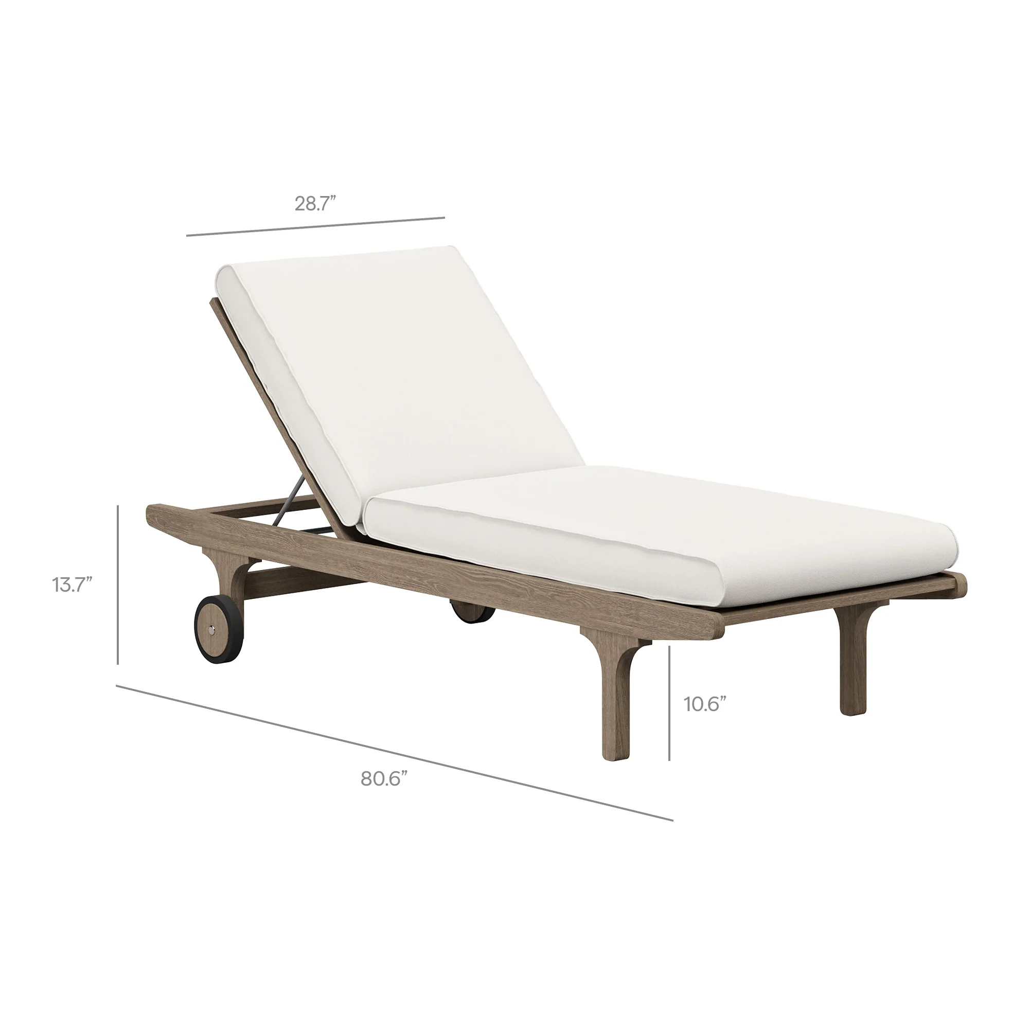 Saratoga Outdoor Patio Teak Chaise Lounge Chair by Modway - Image 2