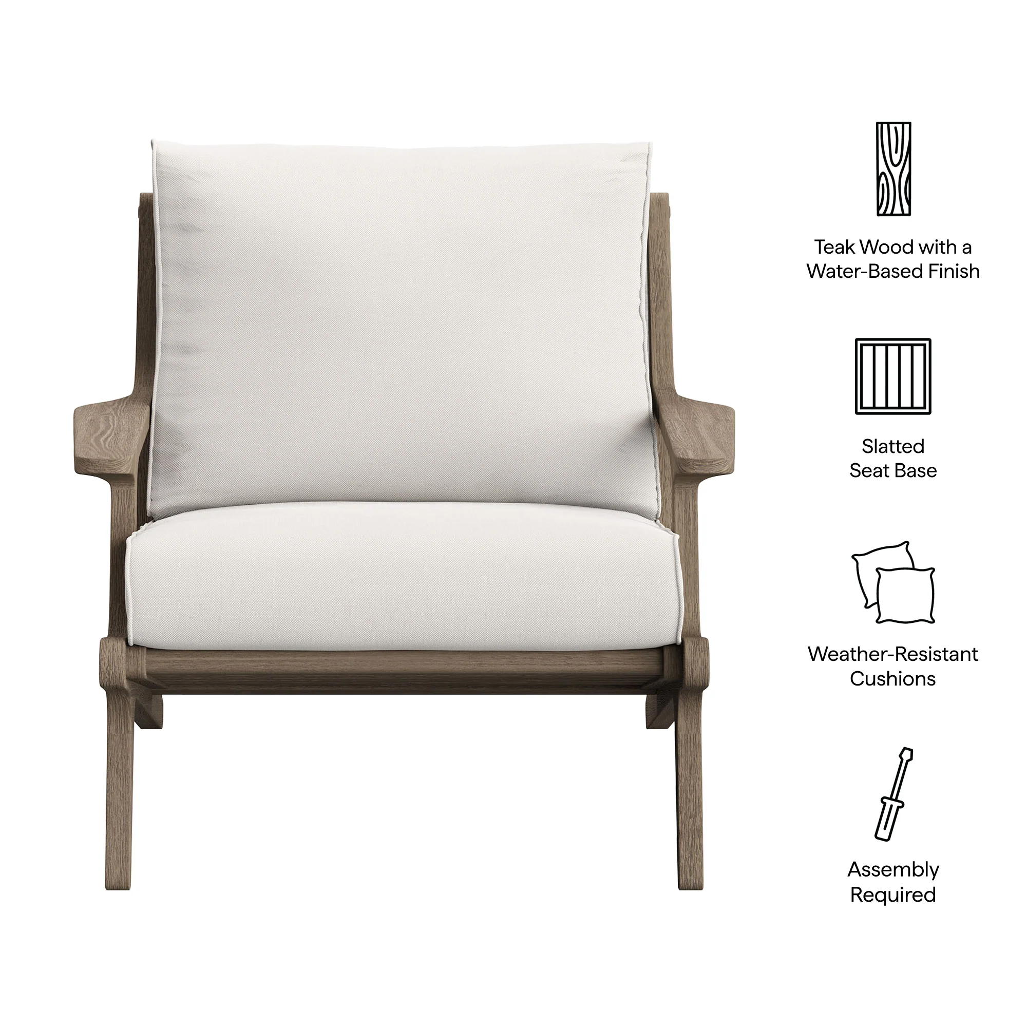 Saratoga Outdoor Patio Teak Wood Armchair by Modway - Image 3