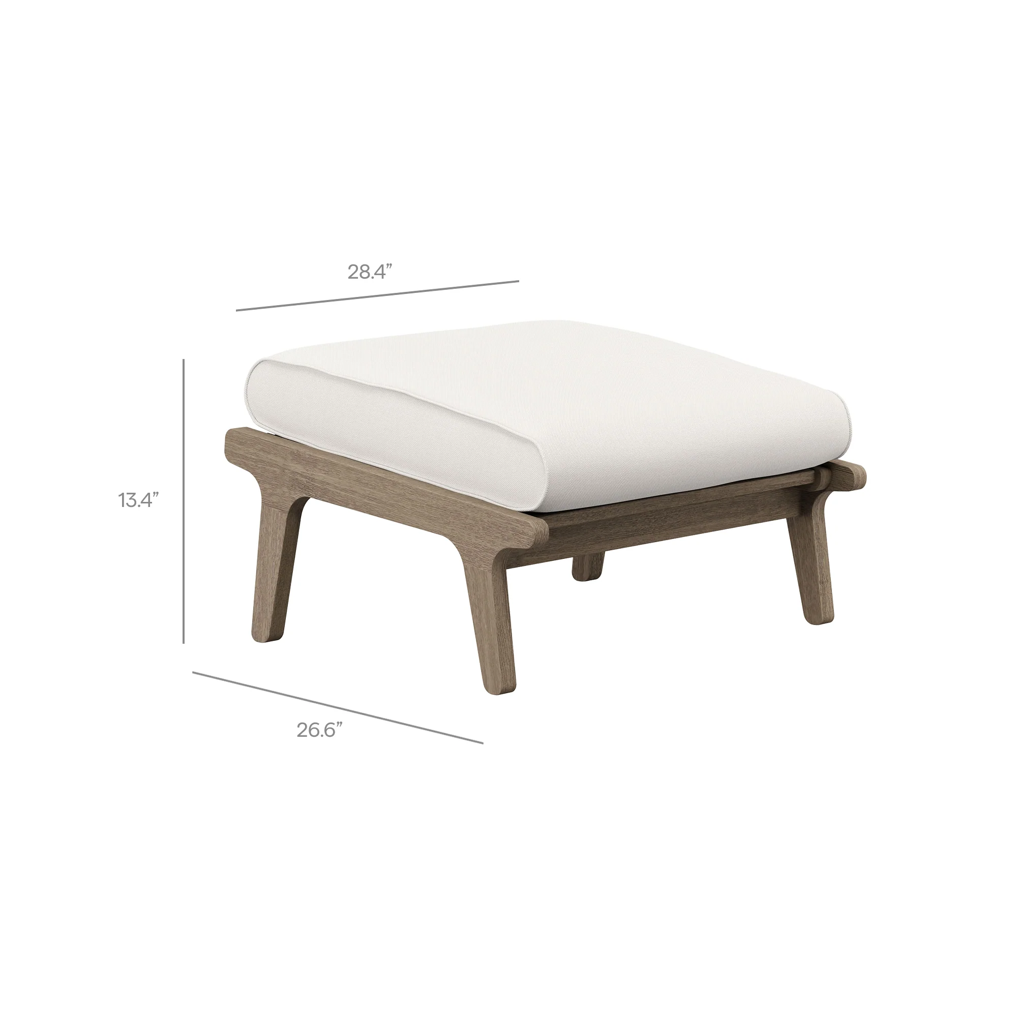 Saratoga Outdoor Patio Teak Wood Chair and Ottoman Set by Modway - Image 4