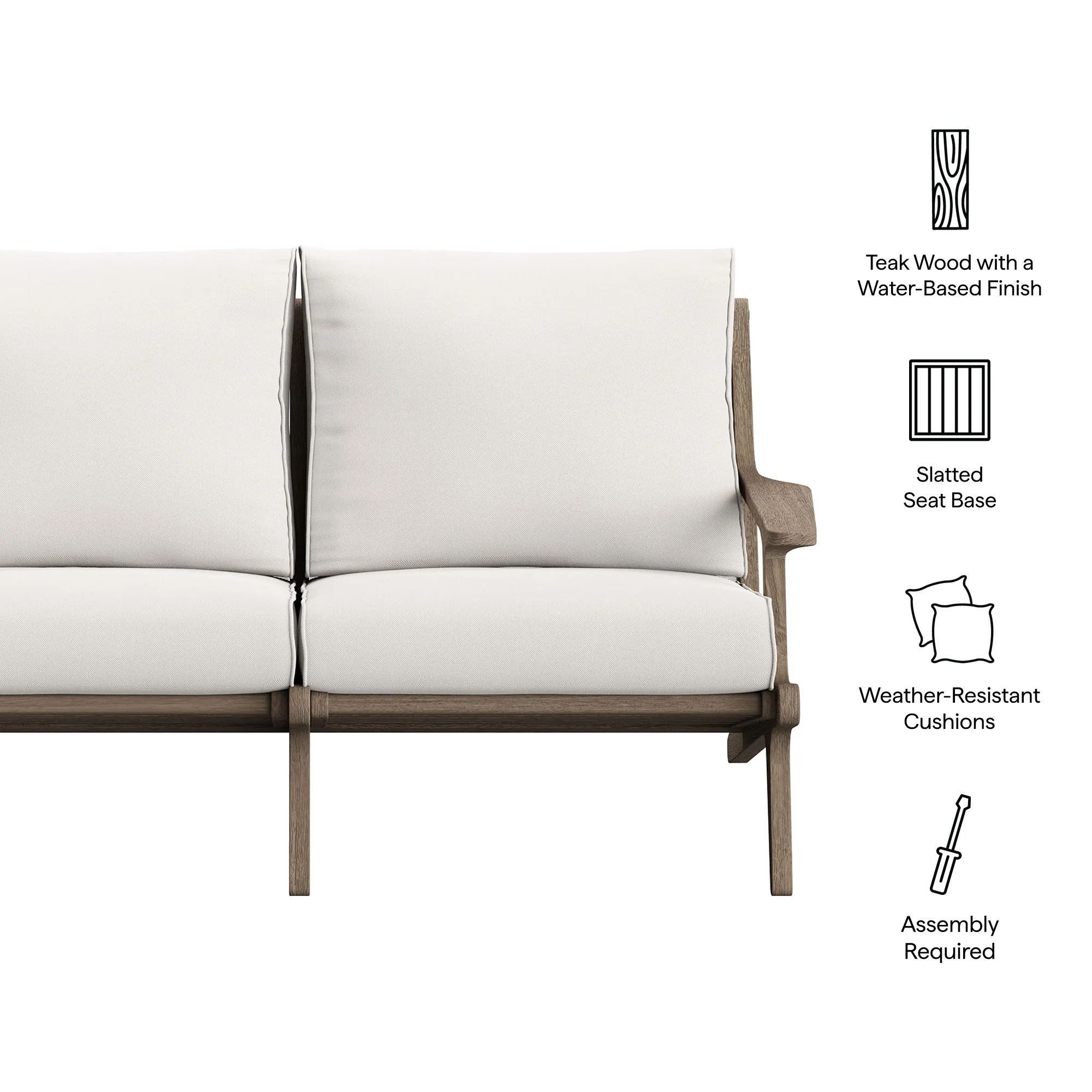 Saratoga Outdoor Patio Teak Wood Loveseat by Modway - Image 3
