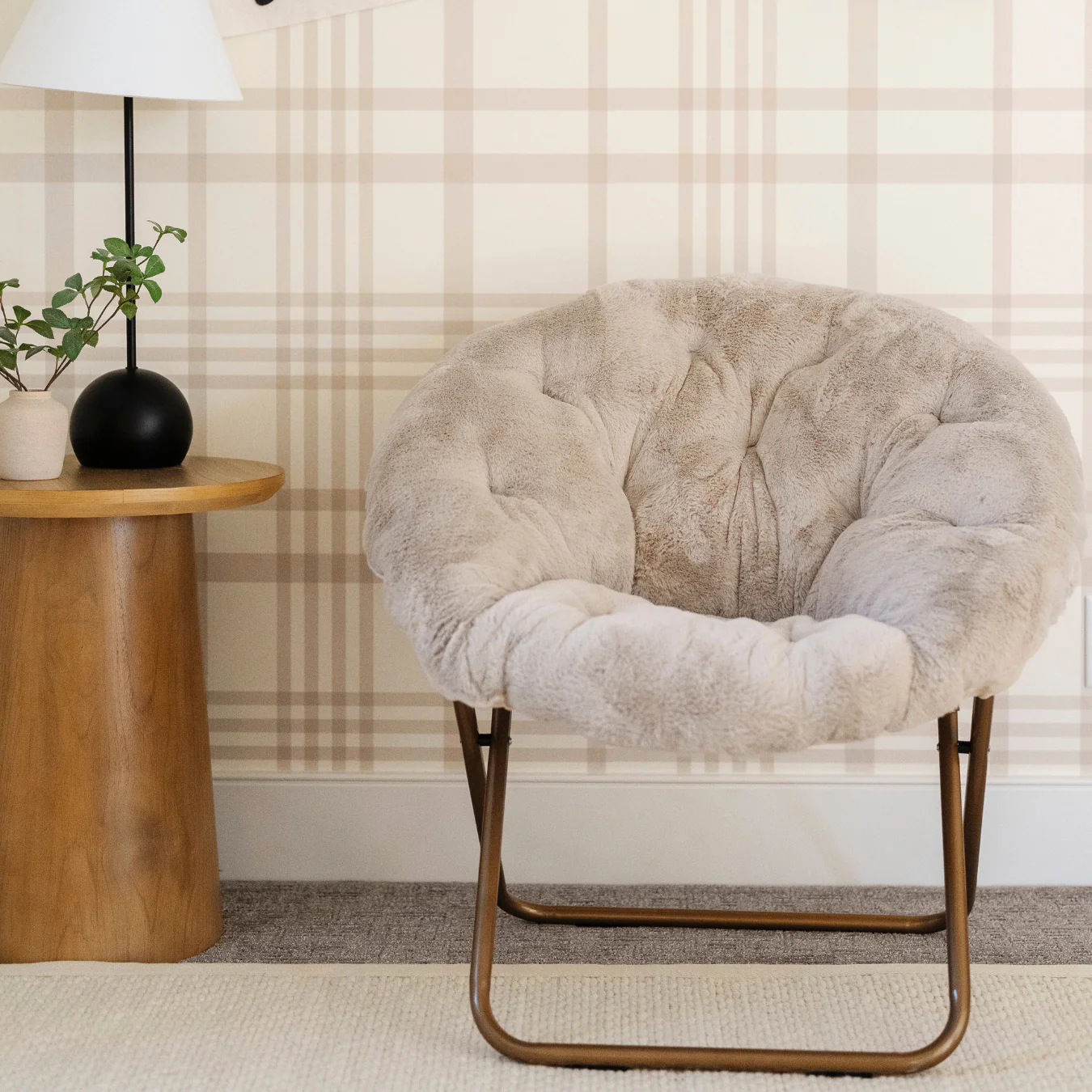 Saucer Chair Kids Chair with Faux Fur Cover - Image 7