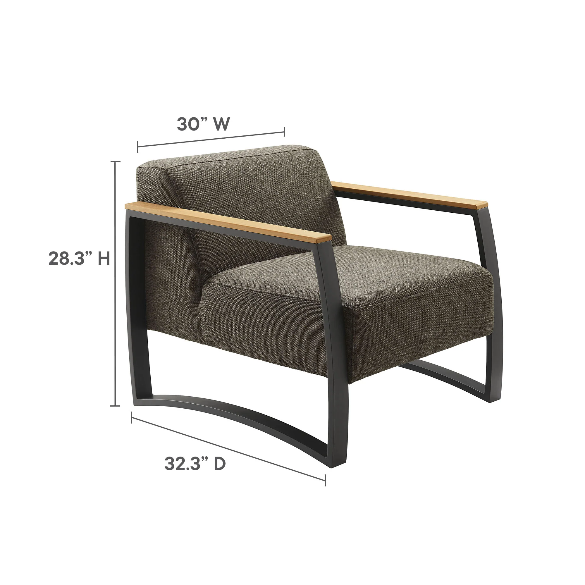 Sauve Outdoor Patio Aluminum and Fabric Armchair by Modway - Image 3
