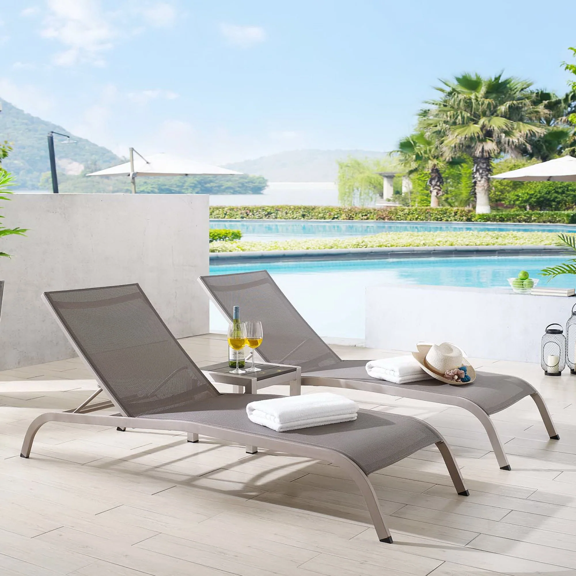 Savannah 3 Piece Outdoor Patio Mesh Set by Modway - Image 8