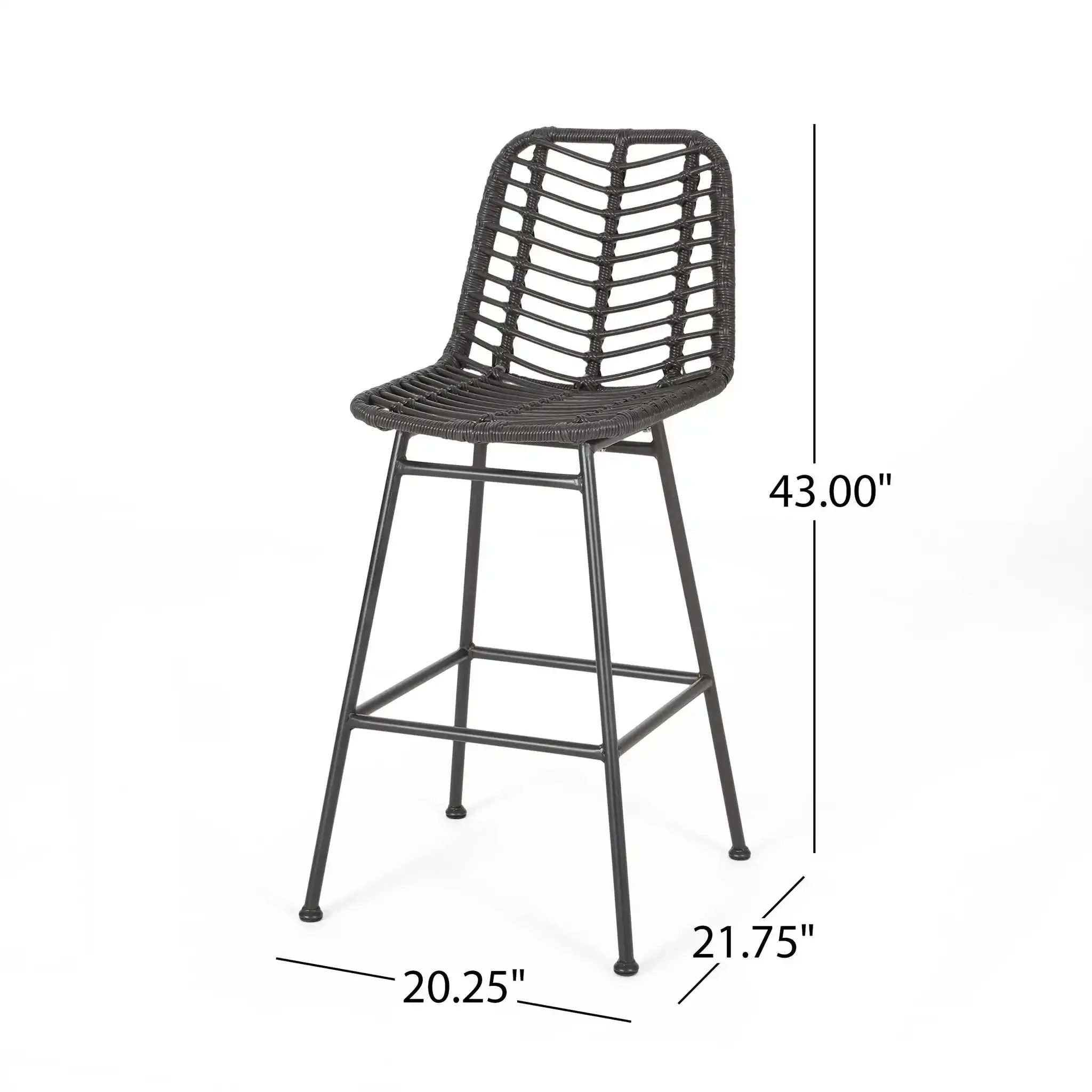Sawtelle - Outdoor Wicker Barstools (Set of 2) - Image 4