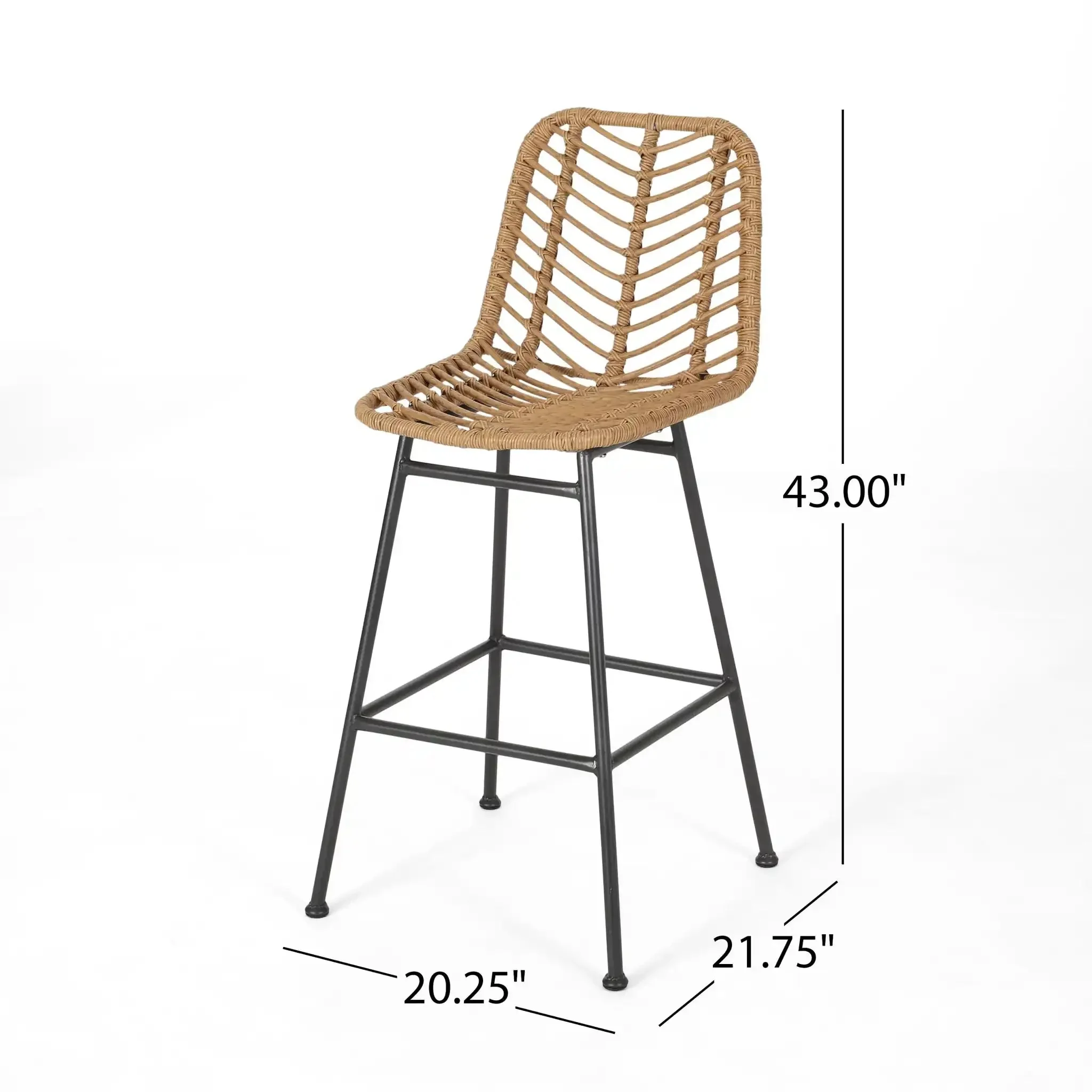 Sawtelle - Outdoor Wicker Barstools (Set of 2) - Image 5