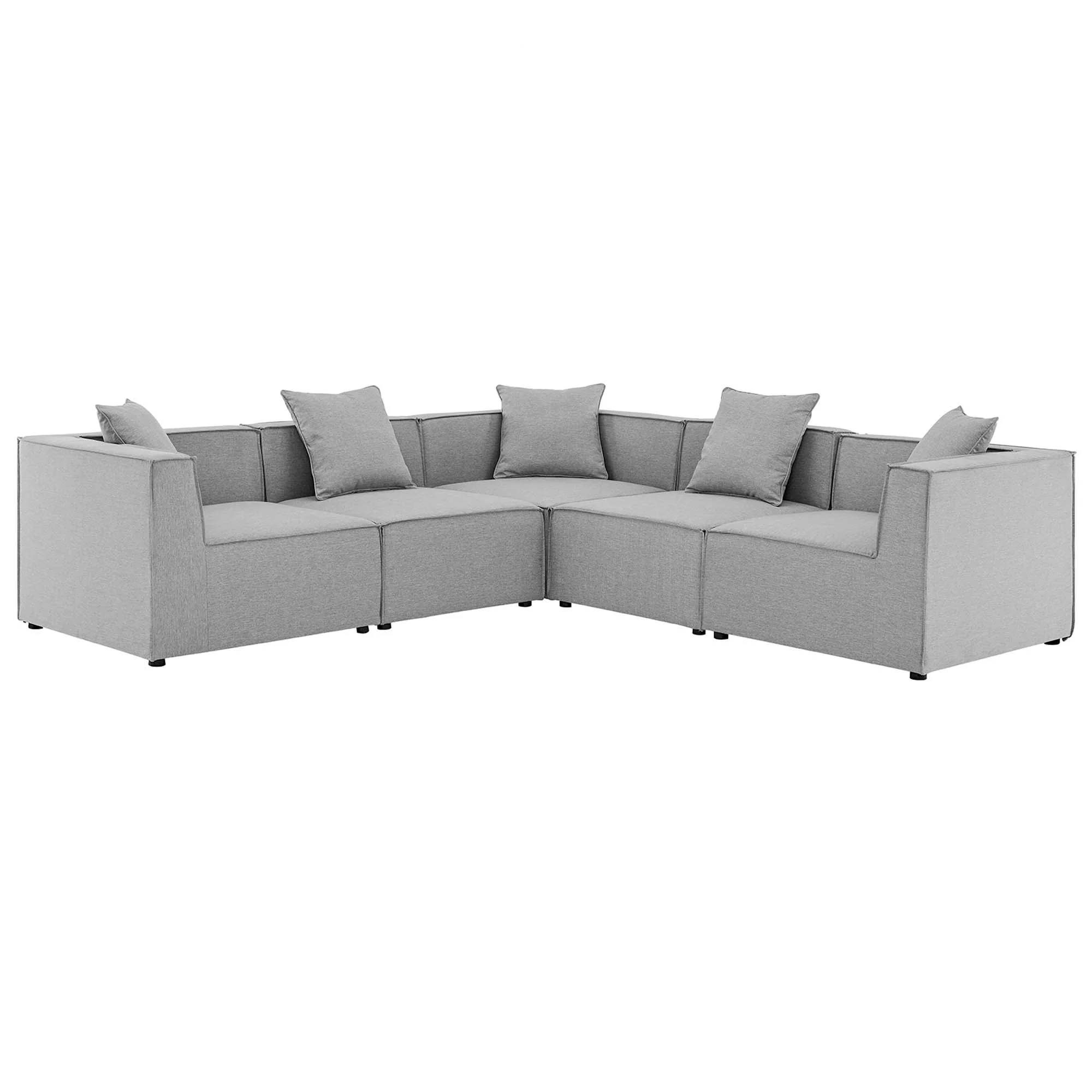 Saybrook 5-Piece Outdoor Patio Upholstered Sectional Sofa by Modway - Image 21
