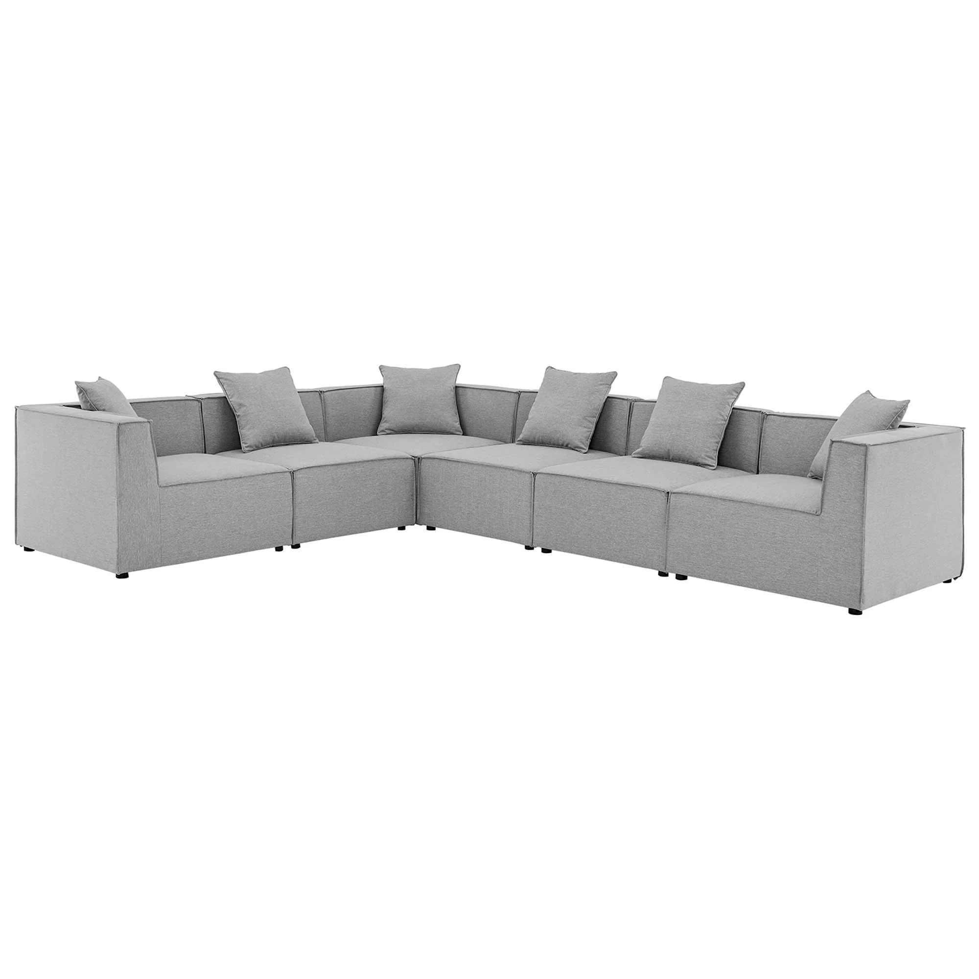 Saybrook 6-Piece Outdoor Patio Upholstered Sectional Sofa by Modway - Image 21