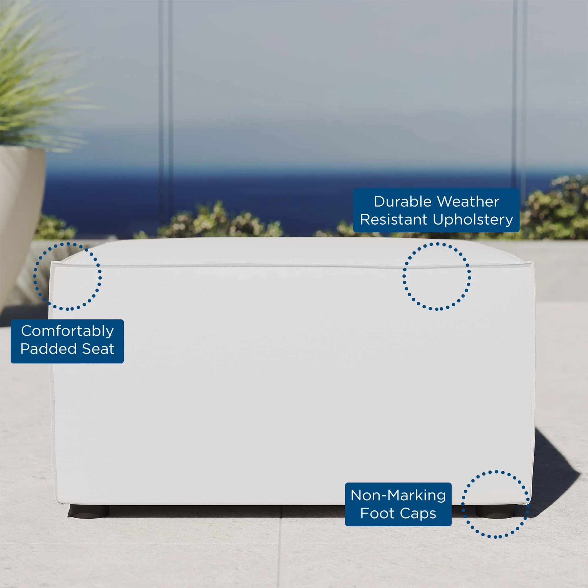 Saybrook Outdoor Patio Upholstered Sectional Sofa Ottoman by Modway - Image 2