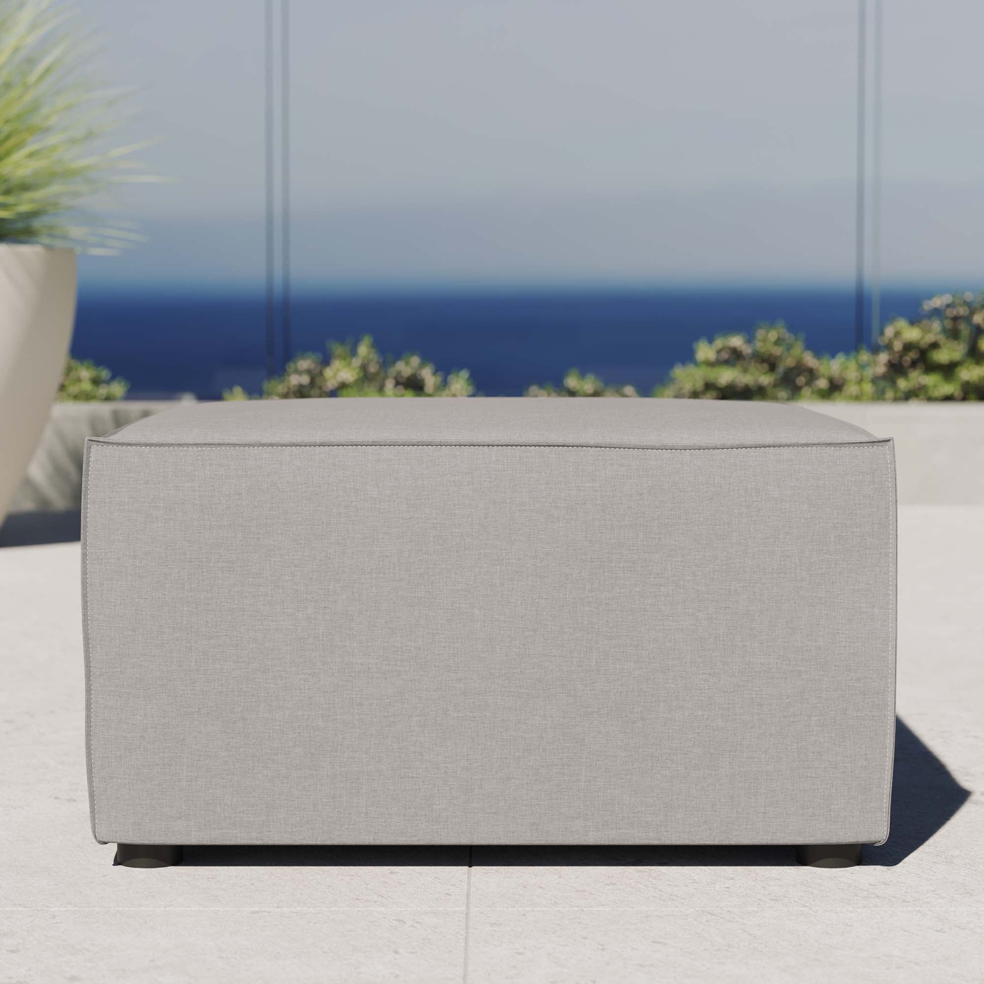 Saybrook Outdoor Patio Upholstered Sectional Sofa Ottoman by Modway - Image 8