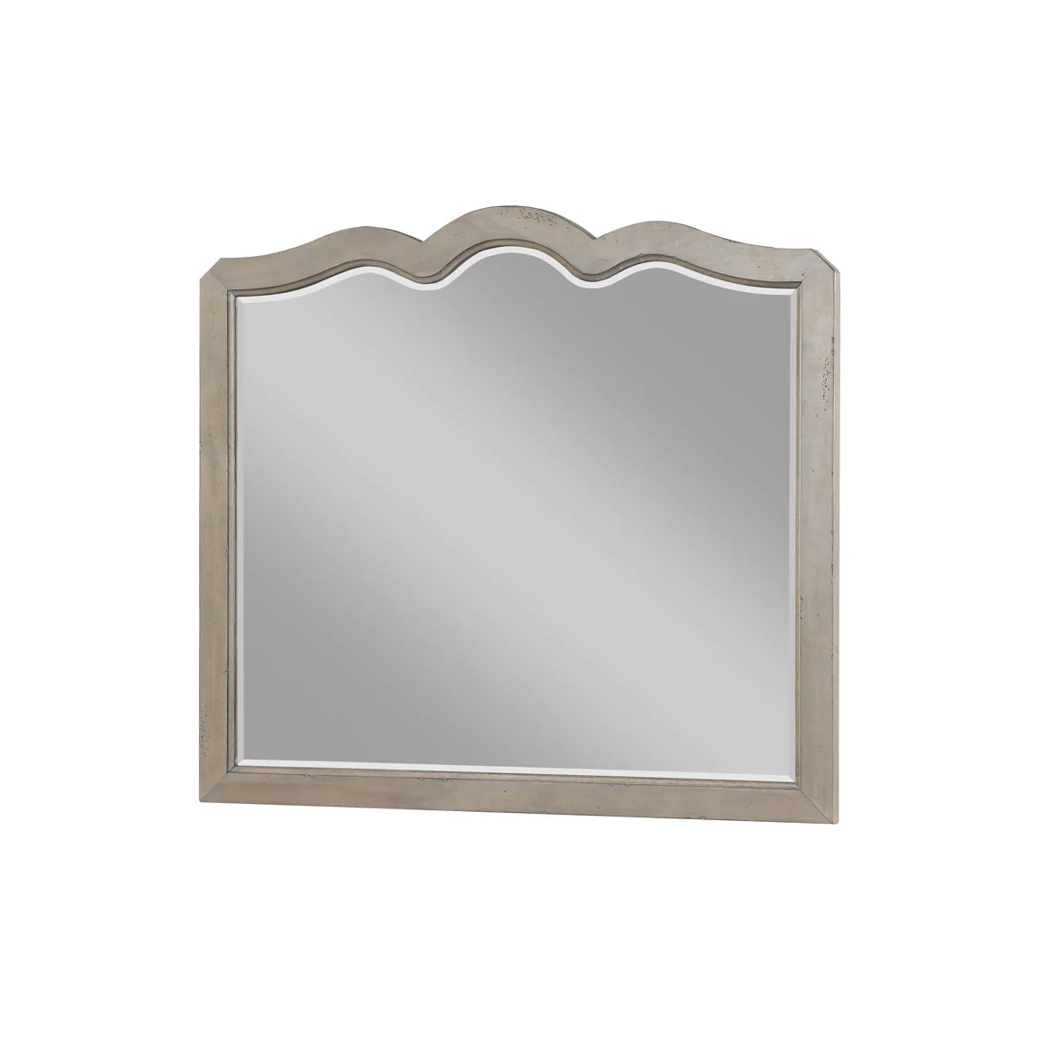 Scallop Shaped Mirror No Assembly Required White Poplar Finish - Image 2