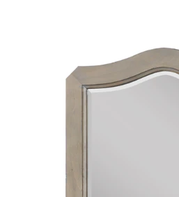 Scallop Shaped Mirror No Assembly Required White Poplar Finish - Image 3