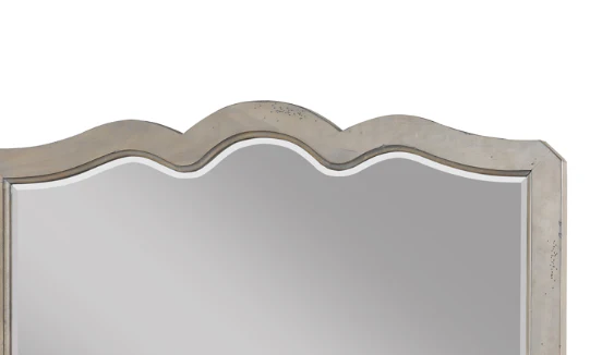 Scallop Shaped Mirror No Assembly Required White Poplar Finish - Image 5