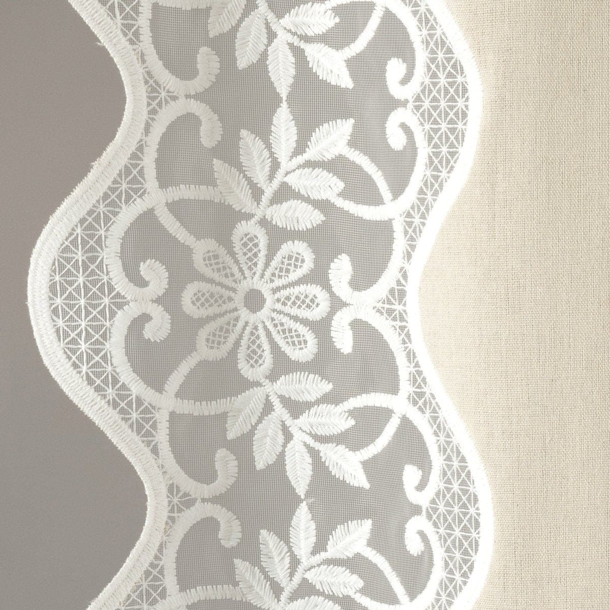 Scalloped Edge Lace Border Window Curtain Panel - Image 10