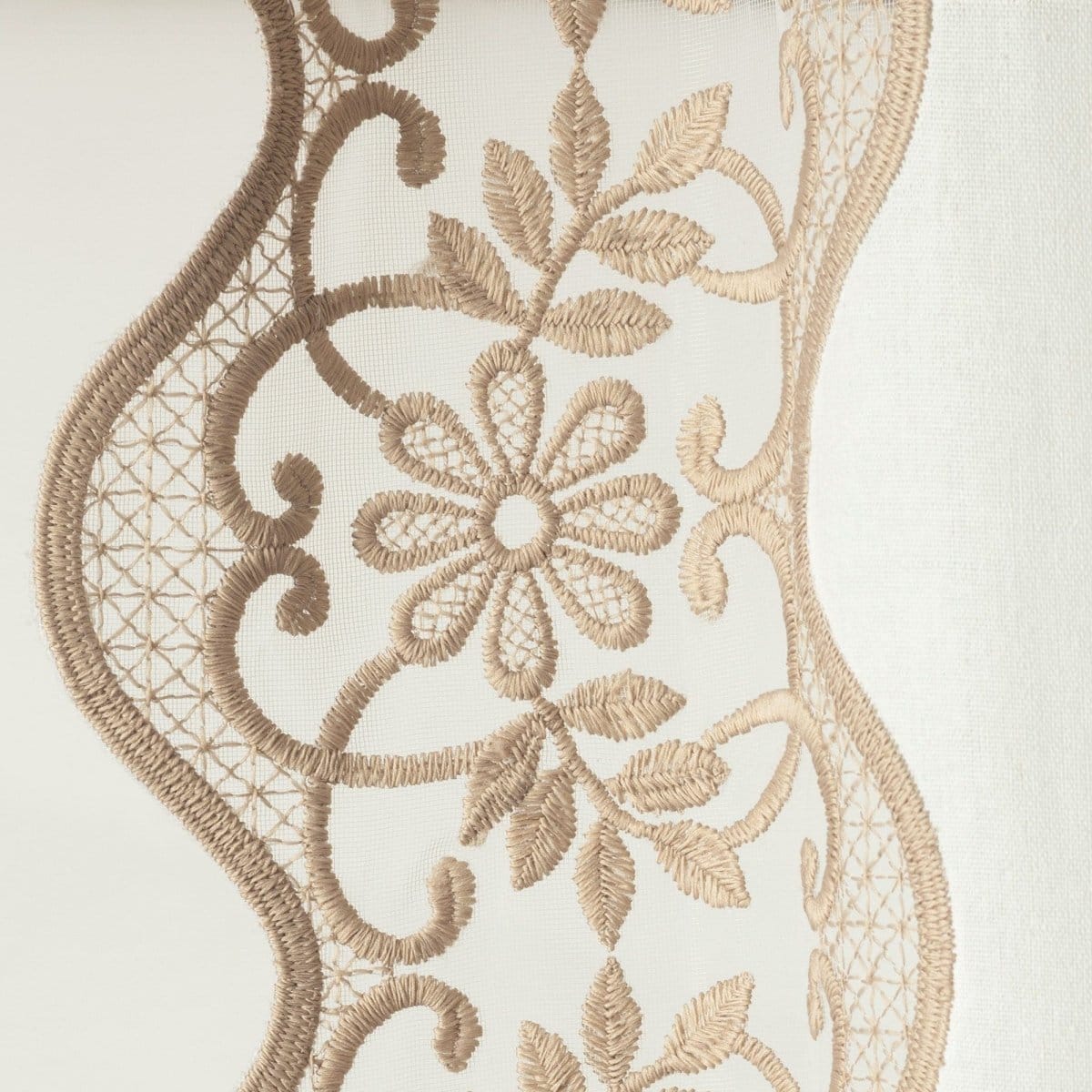 Scalloped Edge Lace Border Window Curtain Panel - Image 5