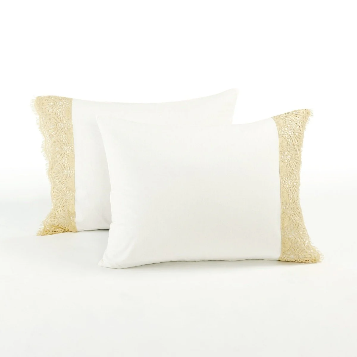 Scalloped Lace Cotton Duvet Cover 3 Piece Set - Image 7