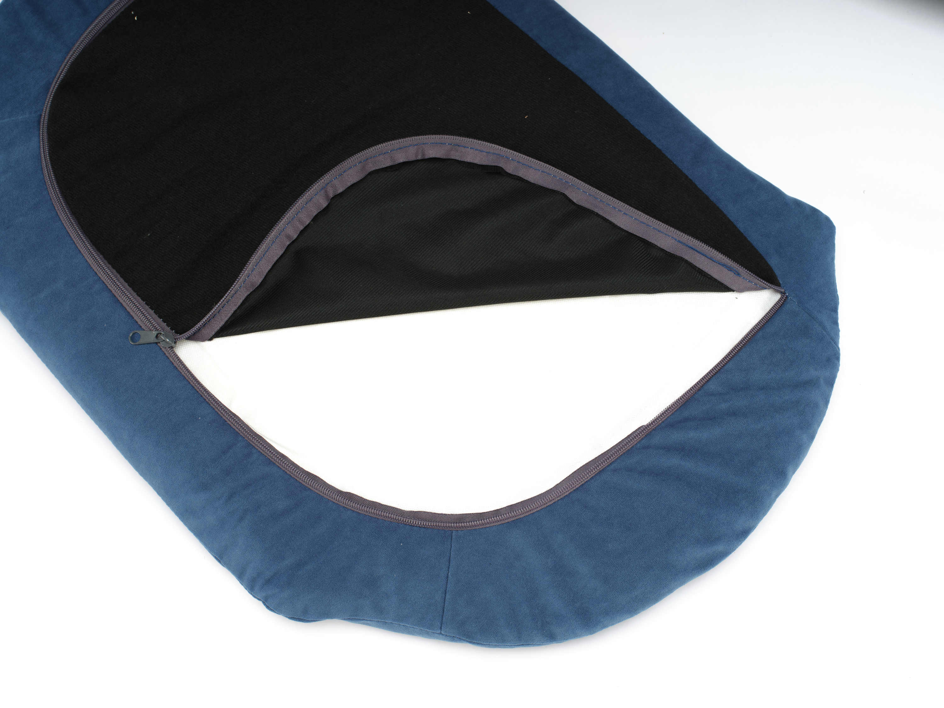 Scandinavian Style Elevated Dog Bed Mid Size Dark Blue Velvet - Image 13