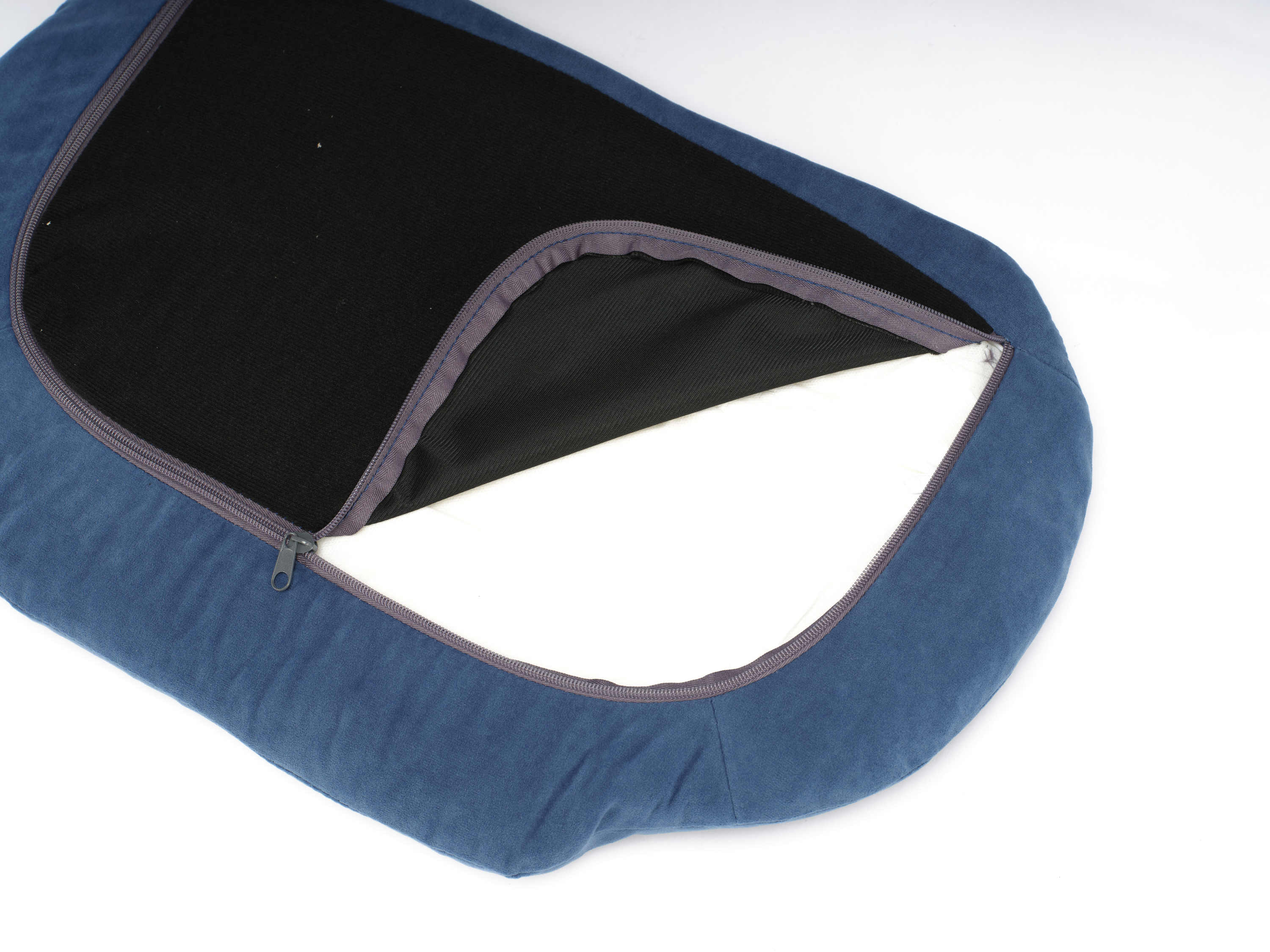 Scandinavian Style Elevated Dog Bed Pet Sofa Velvet Dark Blue Small Size - Image 7